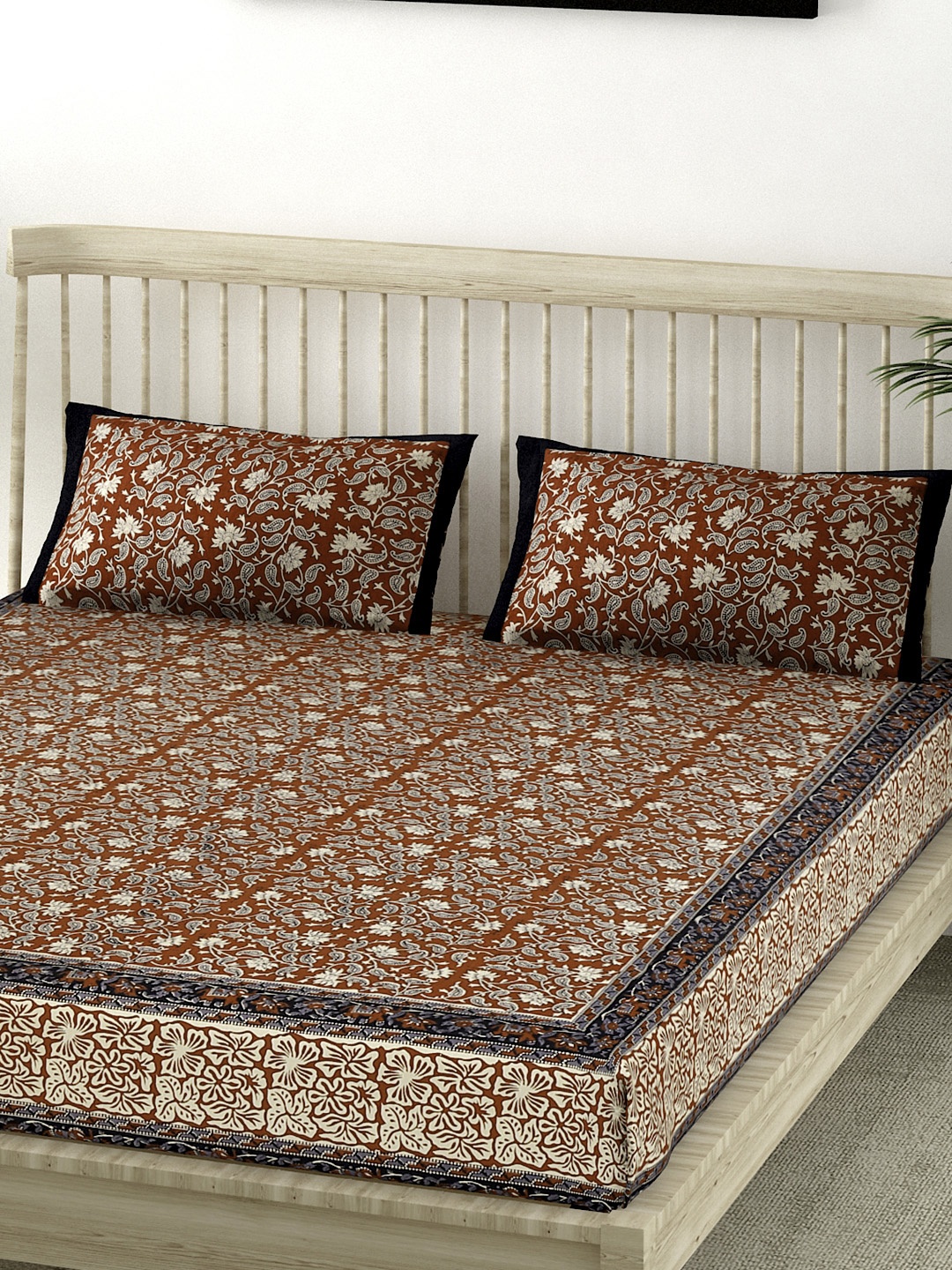 EK BY EKTA KAPOOR Bagh Journal King Print 120 TC King Bedsheet with 2 Pillow Covers, Rust
EK BY EKTA KAPOOR Bagh Journal King Print 120 TC King Bedsheet with 2 Pillow Covers, Rust