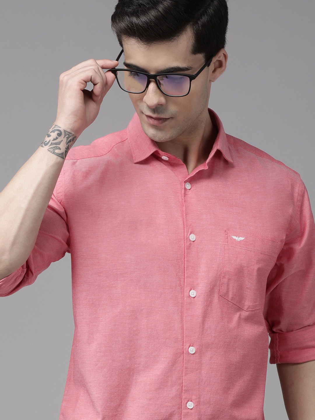 Park Avenue Men Pink Slim Fit Casual Shirt