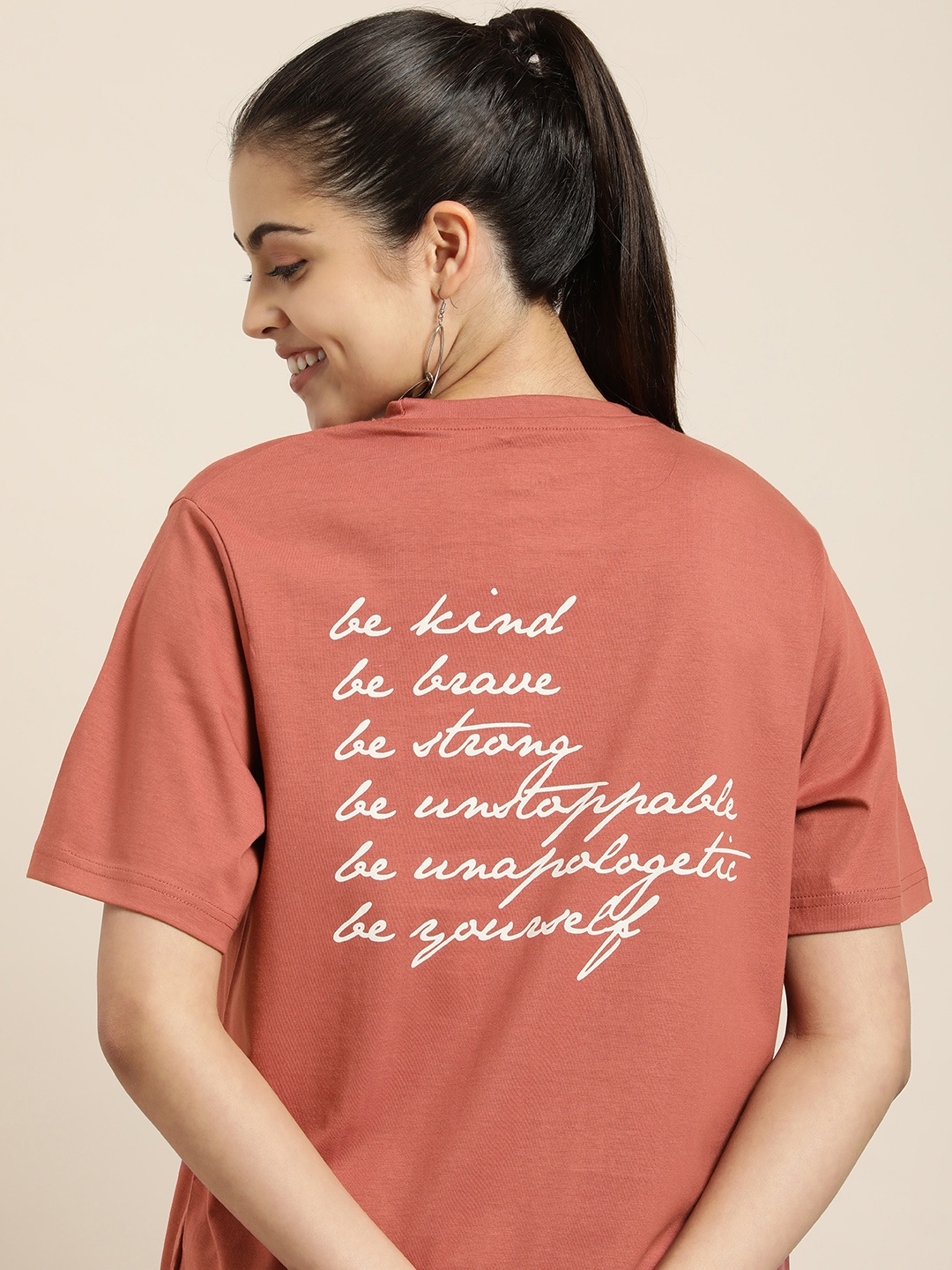 DILLINGER Women Dusty Pink Typography Printed Cotton Drop-Shoulder Sleeves Loose T-Shirt
DILLINGER Women Dusty Pink Typography Printed Cotton Drop-Shoulder Sleeves Loose T-Shirt