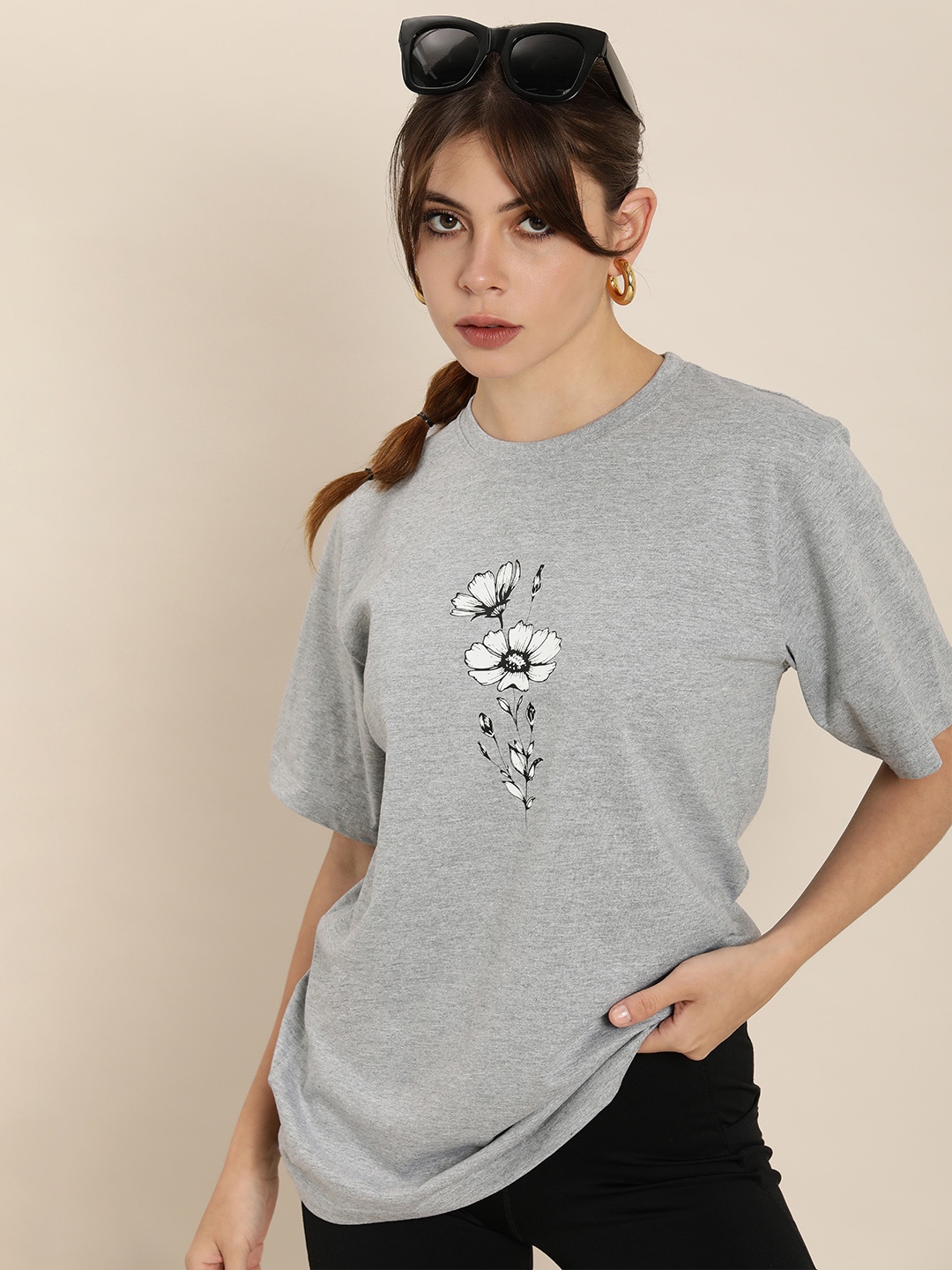 DILLINGER Women Grey Melange Floral Printed Pure Cotton Loose Graphic Oversized T-Shirt
DILLINGER Women Grey Melange Floral Printed Pure Cotton Loose Graphic Oversized T-Shirt