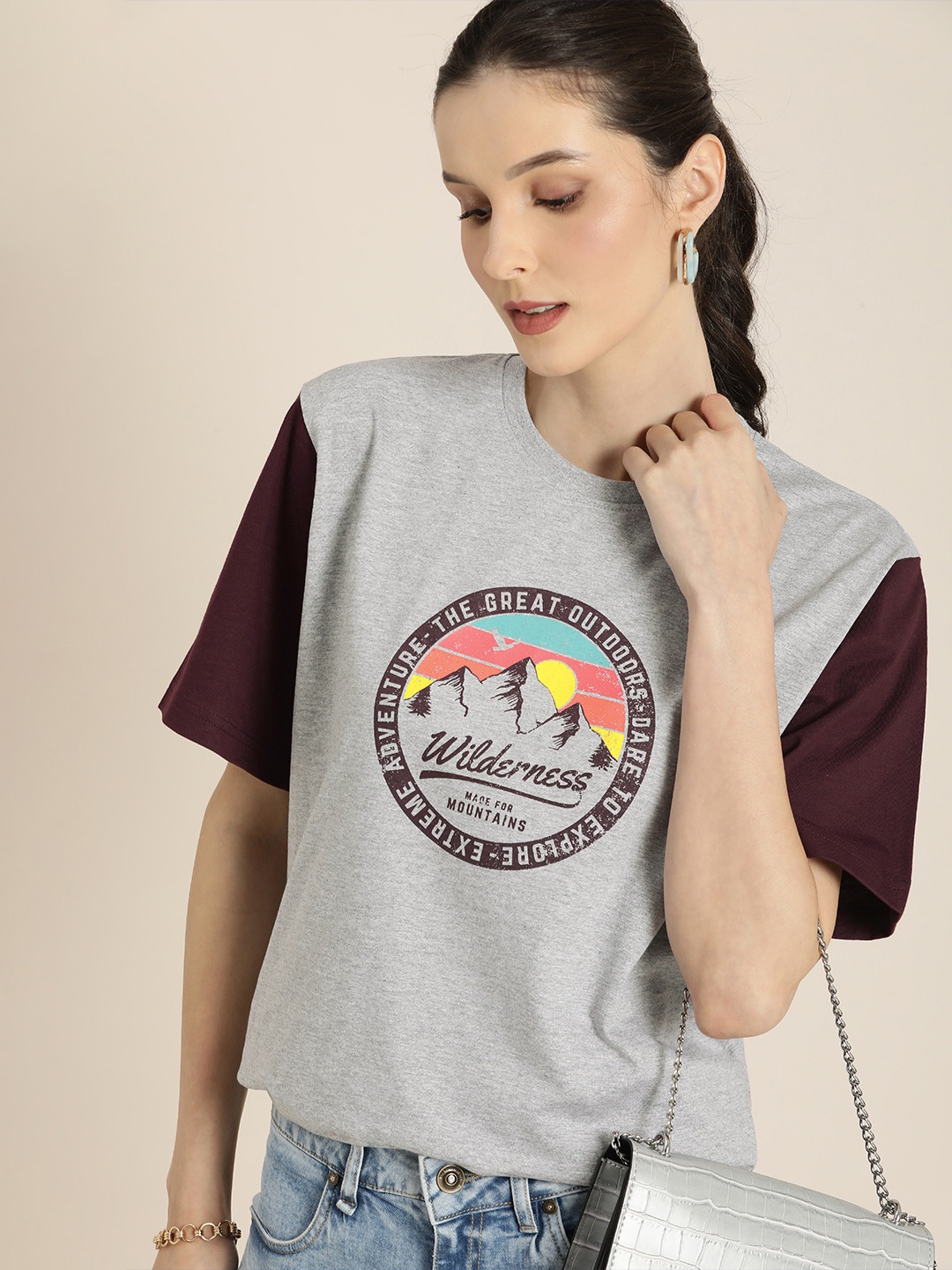 DILLINGER Women Grey Melange Typography Pure Cotton Drop-Shoulder Sleeves Loose T-shirt
DILLINGER Women Grey Melange Typography Pure Cotton Drop-Shoulder Sleeves Loose T-shirt