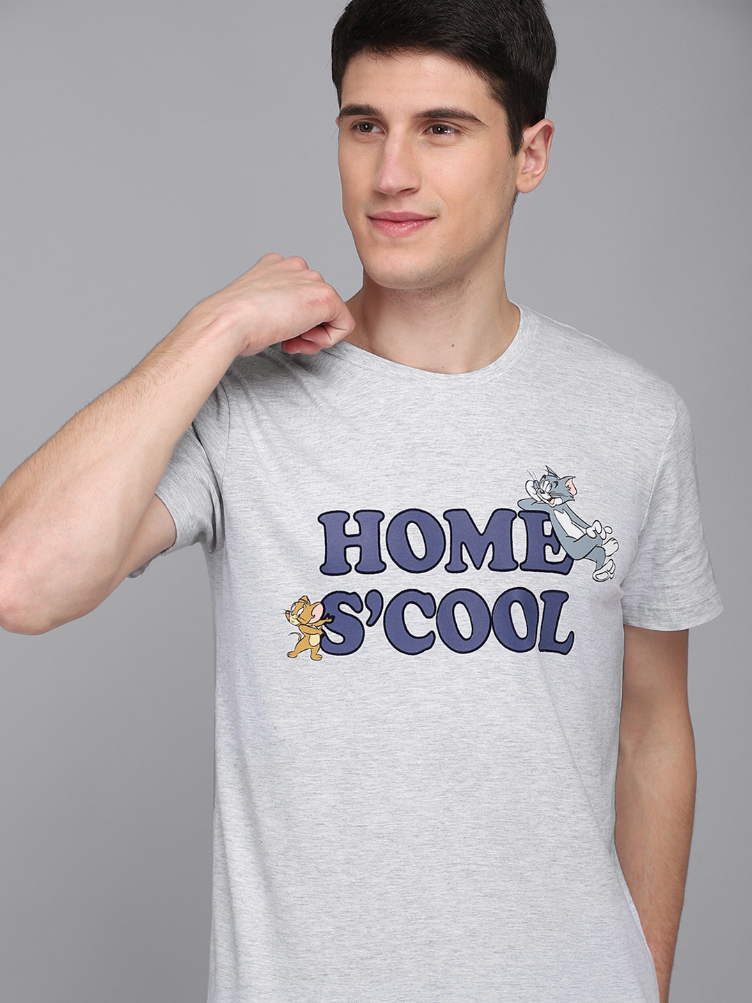 Free Authority Men Grey Tom & Jerry Printed Pure Cotton T-shirt 
Free Authority Men Grey Tom & Jerry Printed Pure Cotton T-shirt
