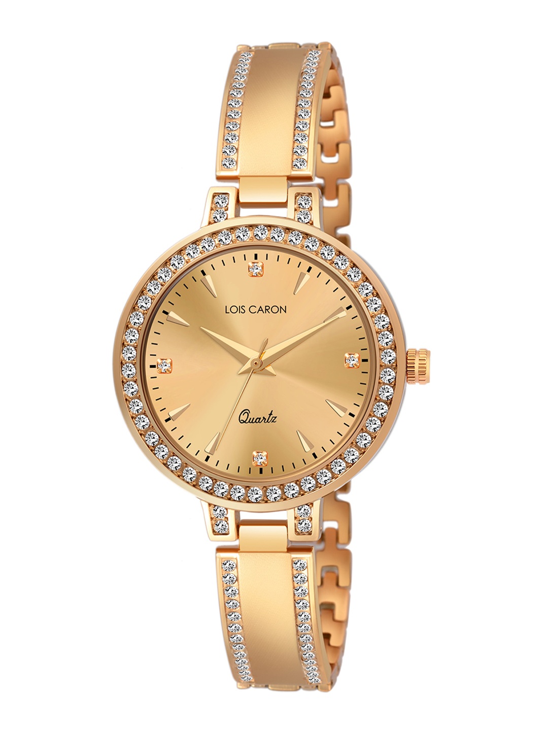 LOIS CARON Women Rose Gold-Toned Embellished Dial & Rose Gold-Plated Stainless Steel Bracelet Style Straps Watch
LOIS CARON Women Rose Gold-Toned Embellished Dial & Rose Gold-Plated Stainless Steel Bracelet Style Straps Watch