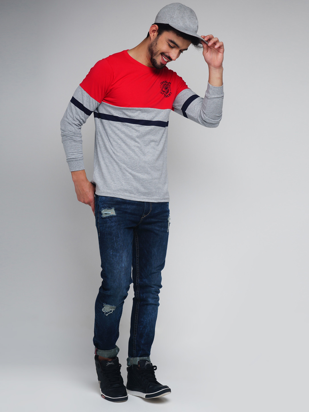 Difference of Opinion Men Grey Melange & Red Colourblocked Round Neck T-Shirt
Difference of Opinion Men Grey Melange & Red Colourblocked Round Neck T-Shirt