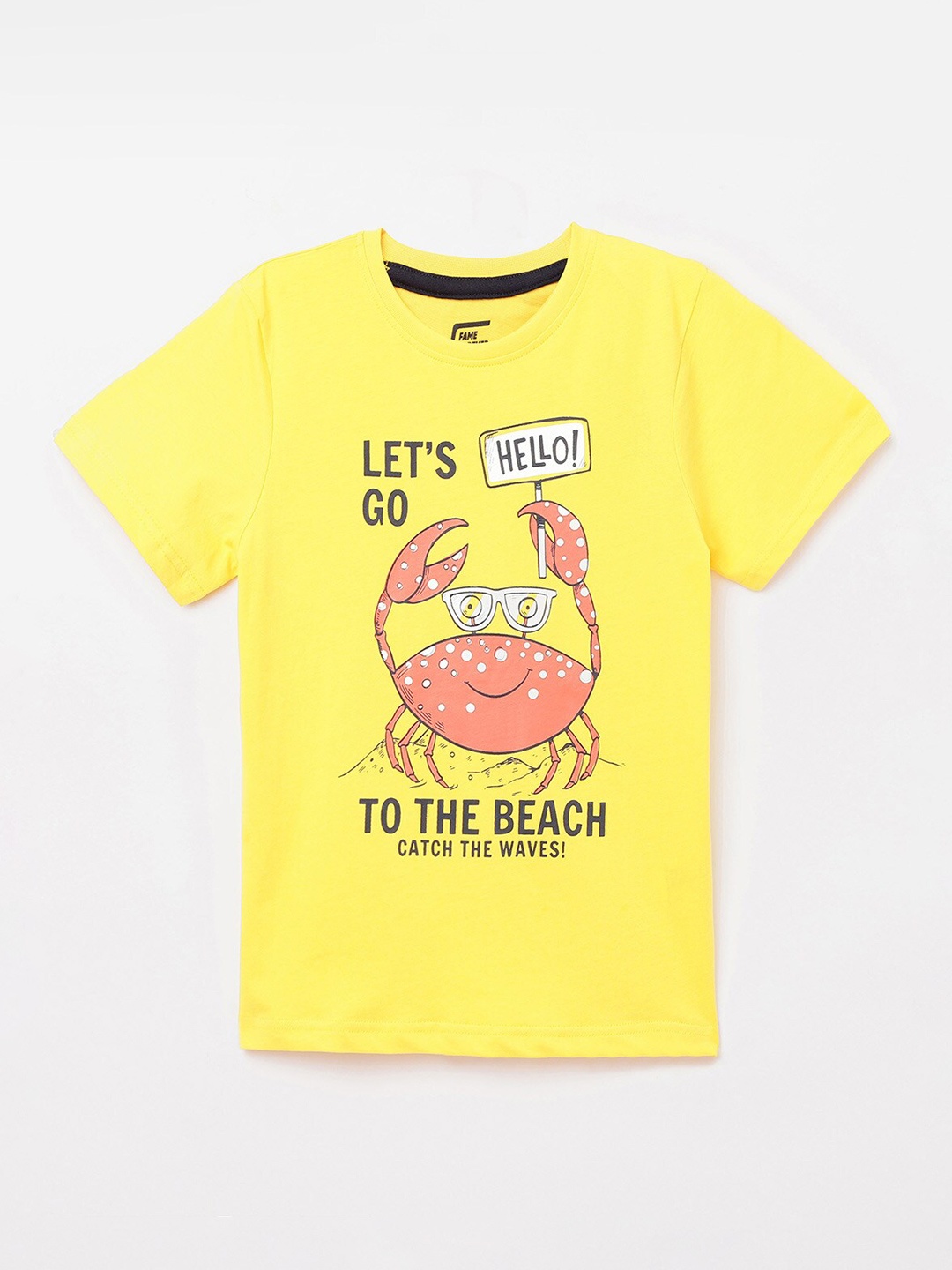 Fame Forever by Lifestyle Boys Yellow Typography Printed Pure Cotton Applique T-shirt
Fame Forever by Lifestyle Boys Yellow Typography Printed Pure Cotton Applique T-shirt