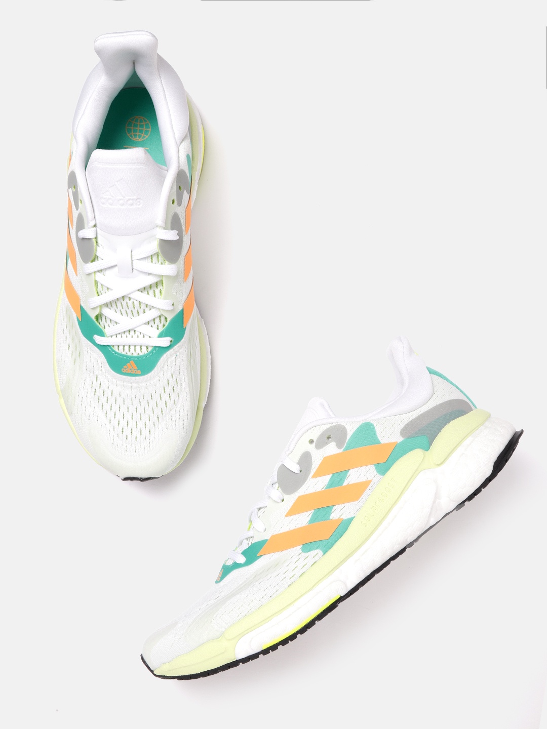 ADIDAS Men Off White & Coral Orange Woven Design Solar Boost 4 Sustainable Running Shoes
ADIDAS Men Off White & Coral Orange Woven Design Solar Boost 4 Sustainable Running Shoes