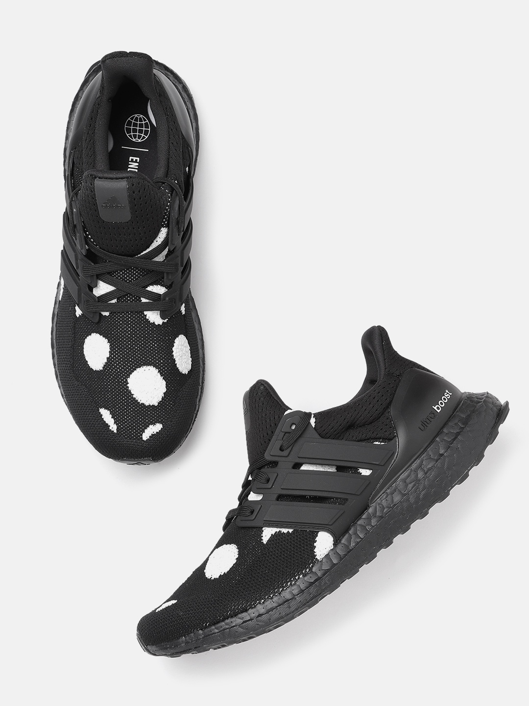 ADIDAS Women Black & White Polka Dots Woven Design Ultraboost Sustainable Running Shoes
ADIDAS Women Black & White Polka Dots Woven Design Ultraboost Sustainable Running Shoes