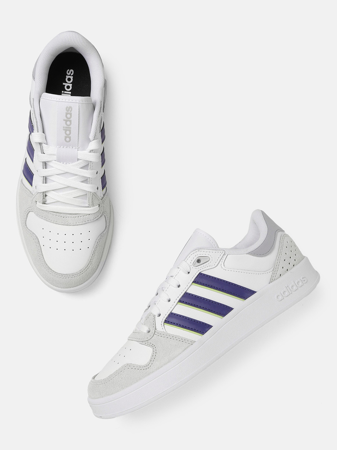 ADIDAS Men White & Grey Perforated Breaknet Plus Leather Tennis Shoes Excluding Trims
ADIDAS Men White & Grey Perforated Breaknet Plus Leather Tennis Shoes Excluding Trims