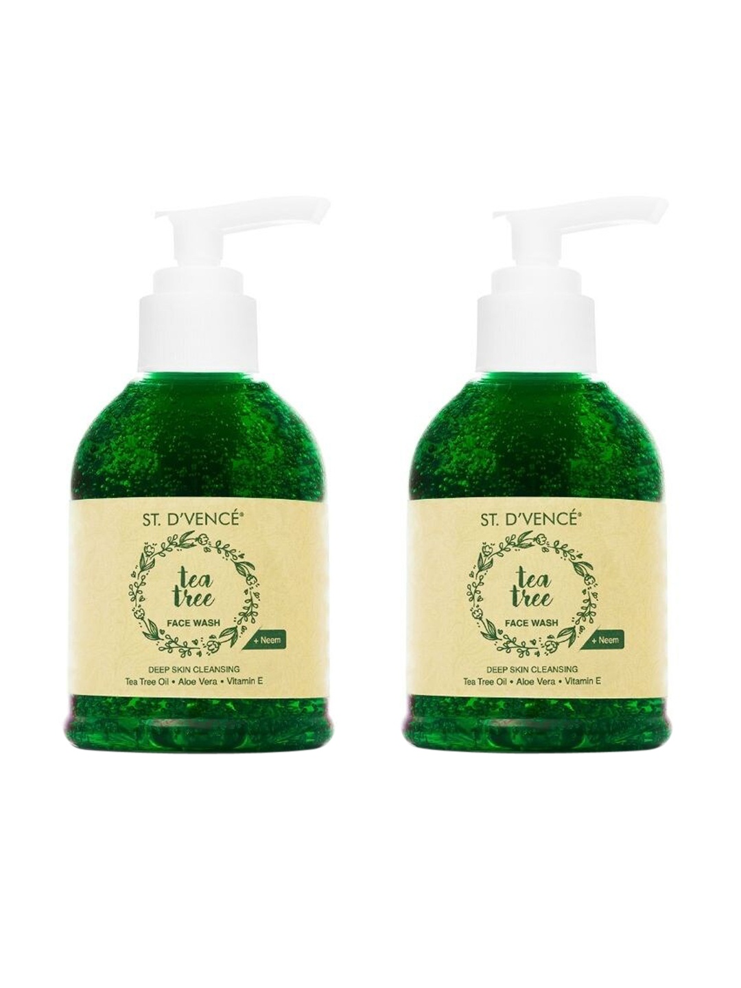 ST. DVENCE Set of 2 Tea Tree + Neem Face Wash for Deep Skin Cleansing - 150 ml Each, Green
ST. DVENCE Set of 2 Tea Tree + Neem Face Wash for Deep Skin Cleansing - 150 ml Each, Green