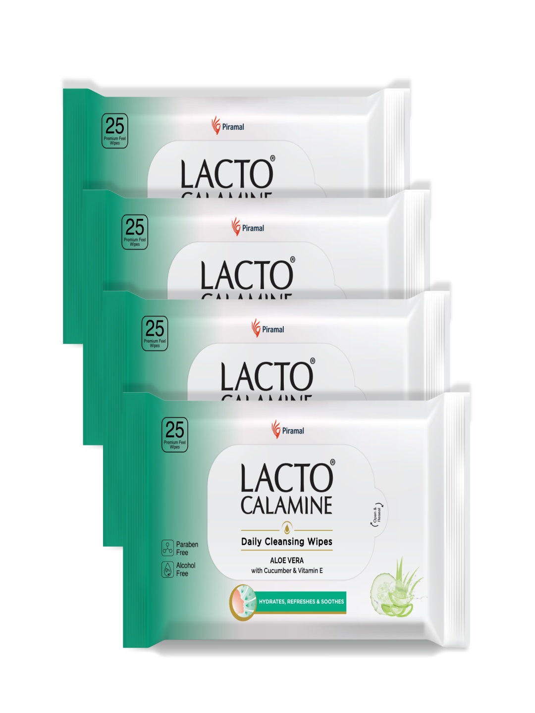 Lacto Calamine Set of 4 Daily Cleansing Wipes with Aloe Vera & Cucumber - 25 Wipes Each, Green
Lacto Calamine Set of 4 Daily Cleansing Wipes with Aloe Vera & Cucumber - 25 Wipes Each, Green