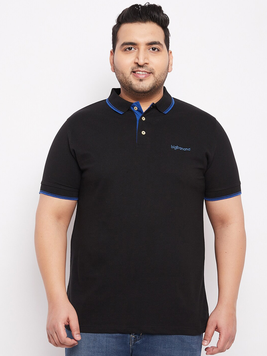 bigbanana Men Plus Size Black Polo Collar Bio Finish T-shirt 
bigbanana Men Plus Size Black Polo Collar Bio Finish T-shirt