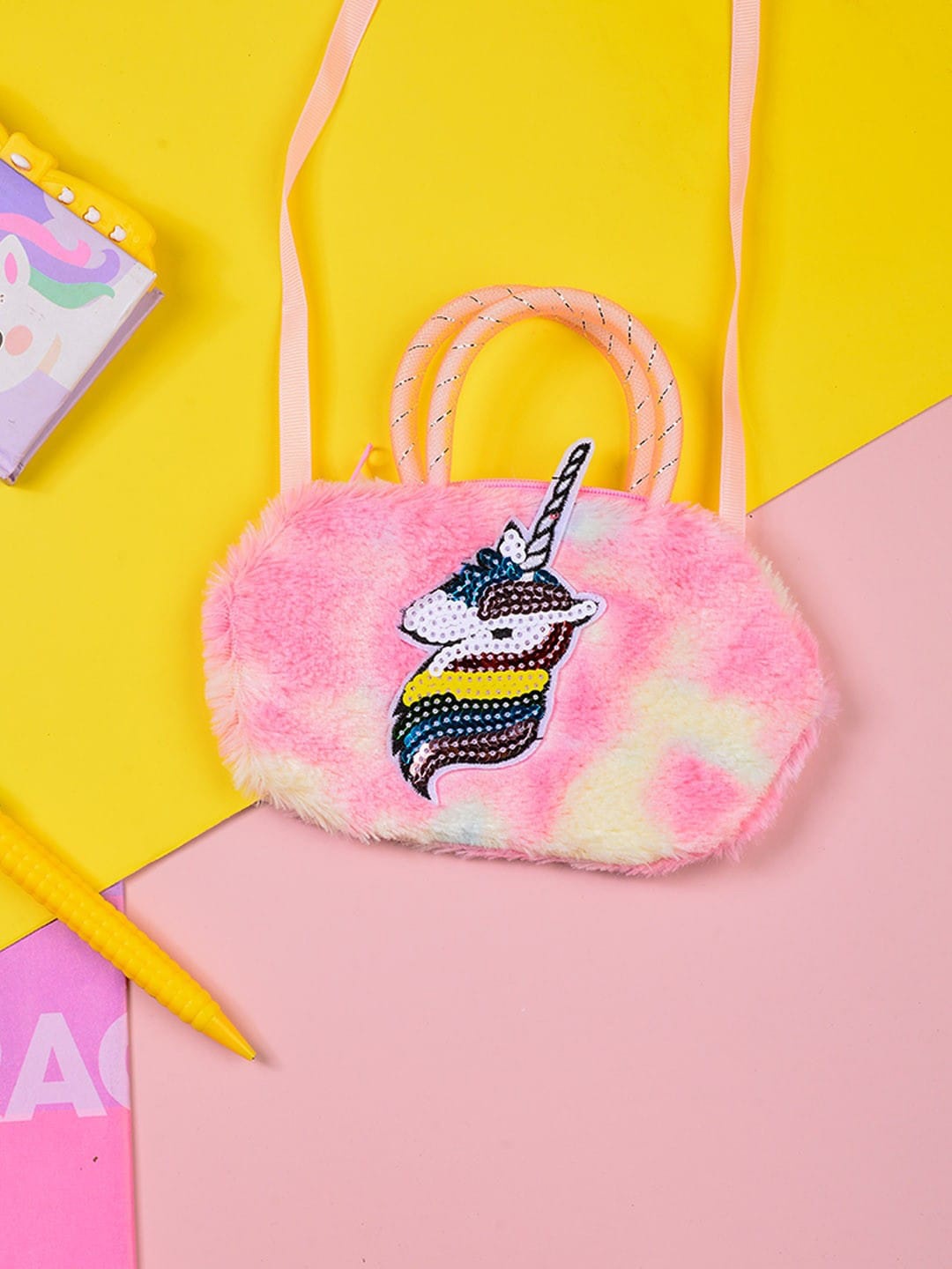 POPLINS Girls Multicoloured Printed Sequin Unicorn Structured Faux Fur Sling Bag, Multi
POPLINS Girls Multicoloured Printed Sequin Unicorn Structured Faux Fur Sling Bag, Multi