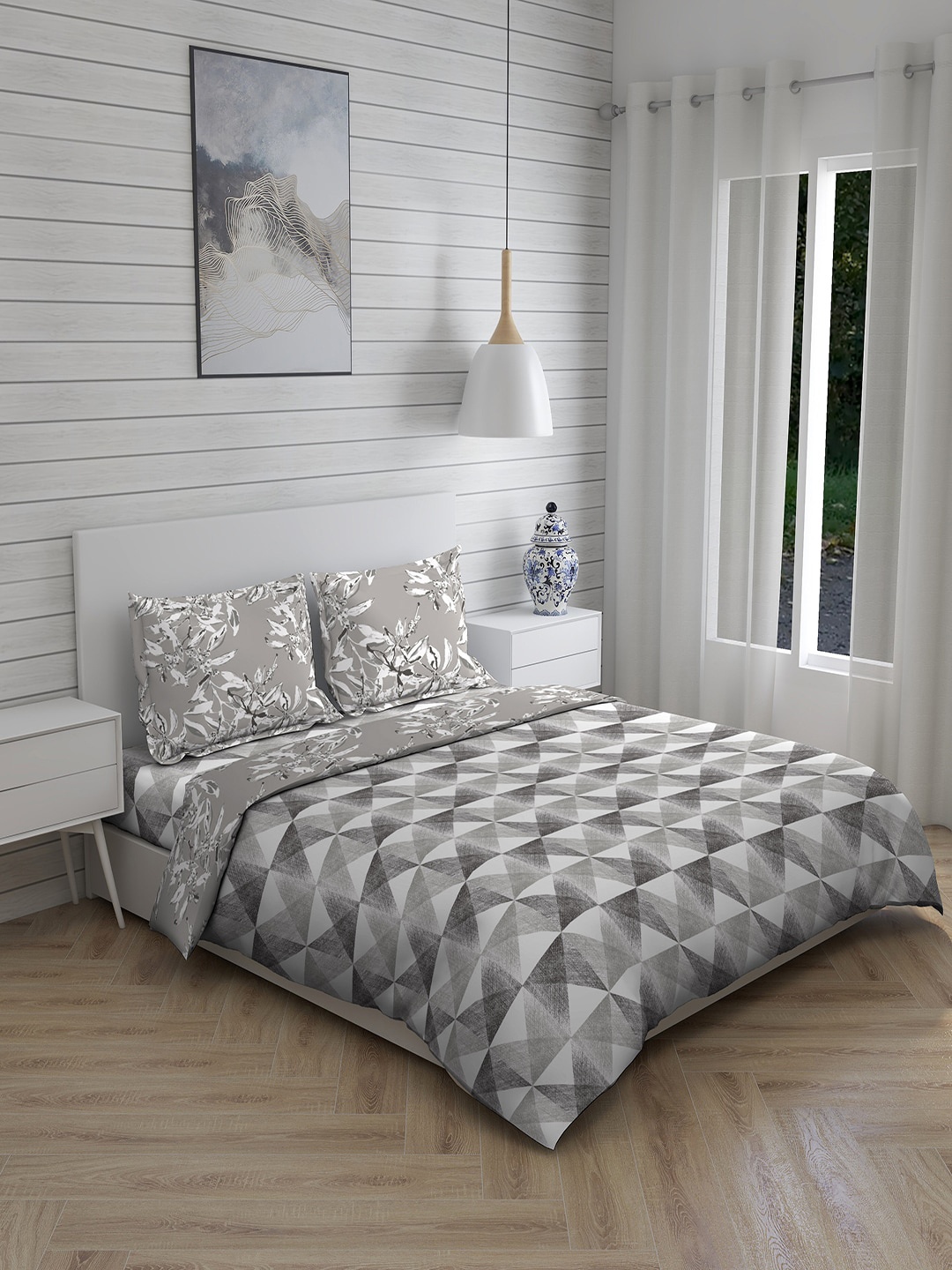 Layers Grey King Size Floral Printed AC Comforter With Bedsheet & 2 Pillow Cover Set
Layers Grey King Size Floral Printed AC Comforter With Bedsheet & 2 Pillow Cover Set