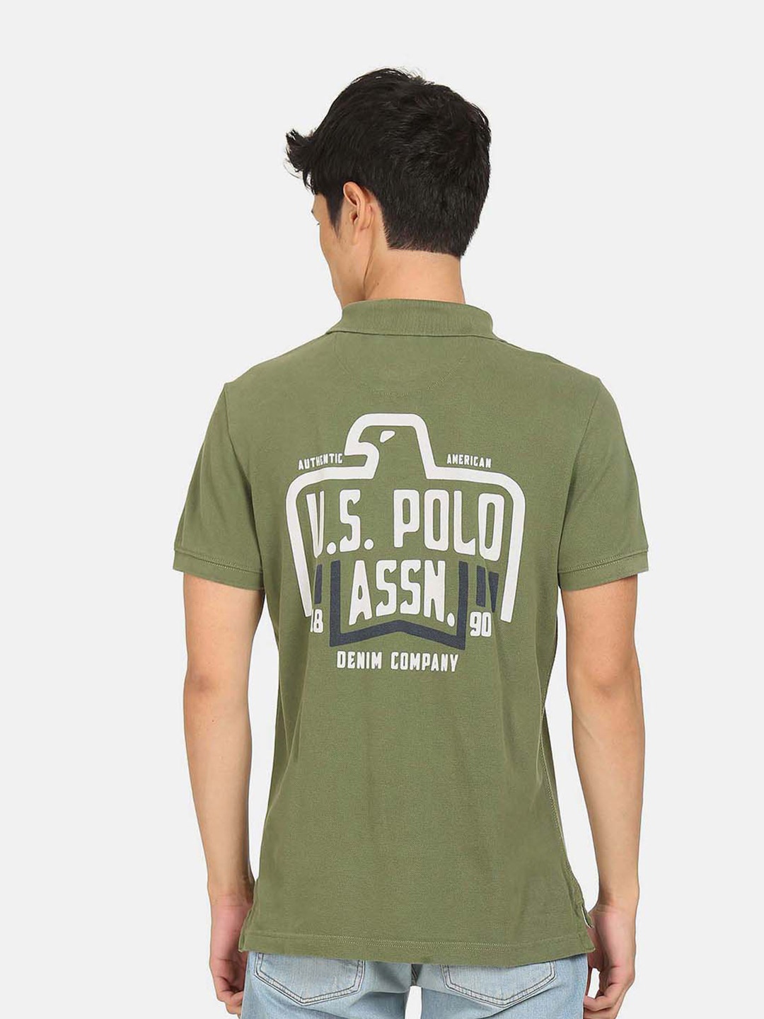 U.S. Polo Assn. Denim Co. Men Olive Green & White Brand Logo Printed Polo Collar Pure Cotton T-shirt
U.S. Polo Assn. Denim Co. Men Olive Green & White Brand Logo Printed Polo Collar Pure Cotton T-shirt