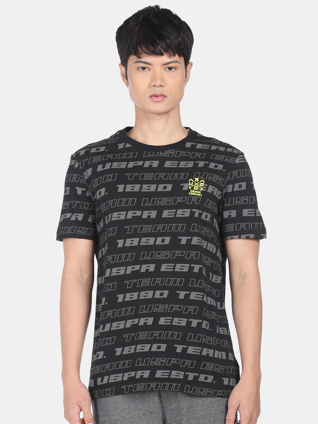 U.S. Polo Assn. Denim Co. Men Black Typography Printed Pure Cotton T-shirt 
U.S. Polo Assn. Denim Co. Men Black Typography Printed Pure Cotton T-shirt