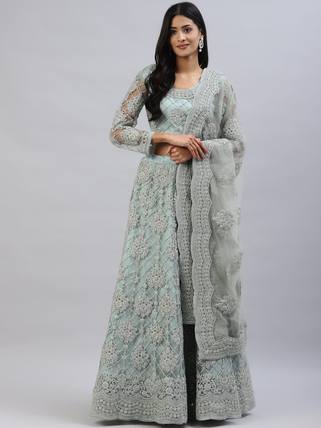 Readiprint Fashions Blue Embroidered Beads and Stones Lehenga & Choli With Dupatta
Readiprint Fashions Blue Embroidered Beads and Stones Lehenga & Choli With Dupatta