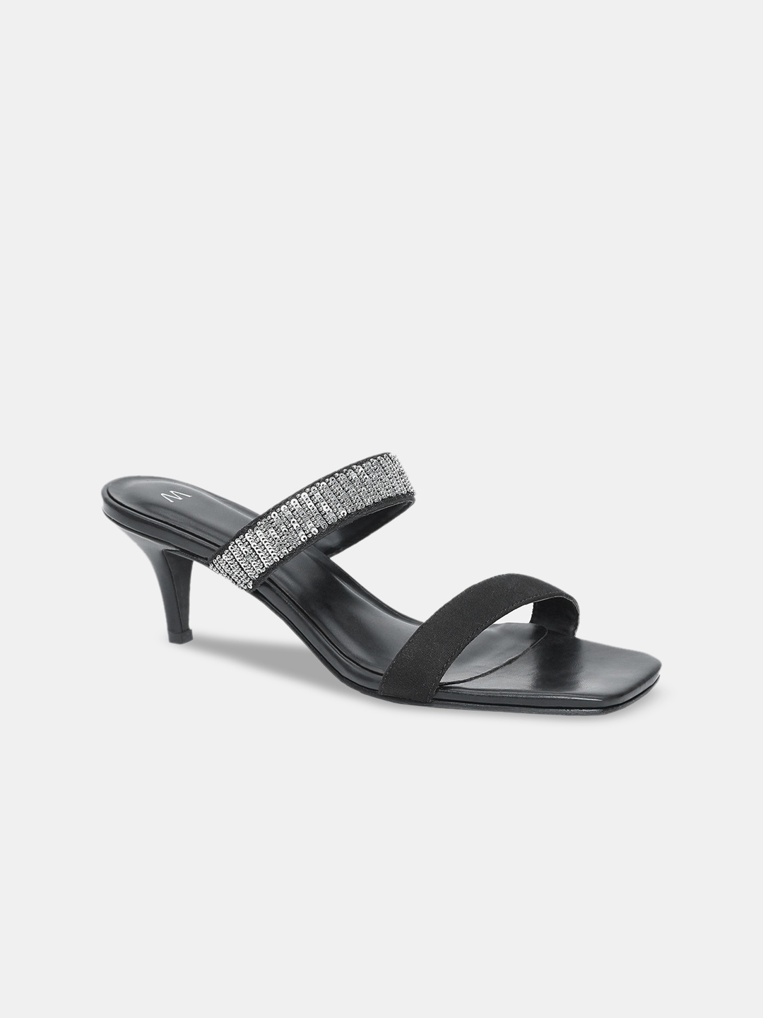 W The Folksong Collection Black Textured Ethnic Embellished PU Open Toe Kitten Sandals
W The Folksong Collection Black Textured Ethnic Embellished PU Open Toe Kitten Sandals