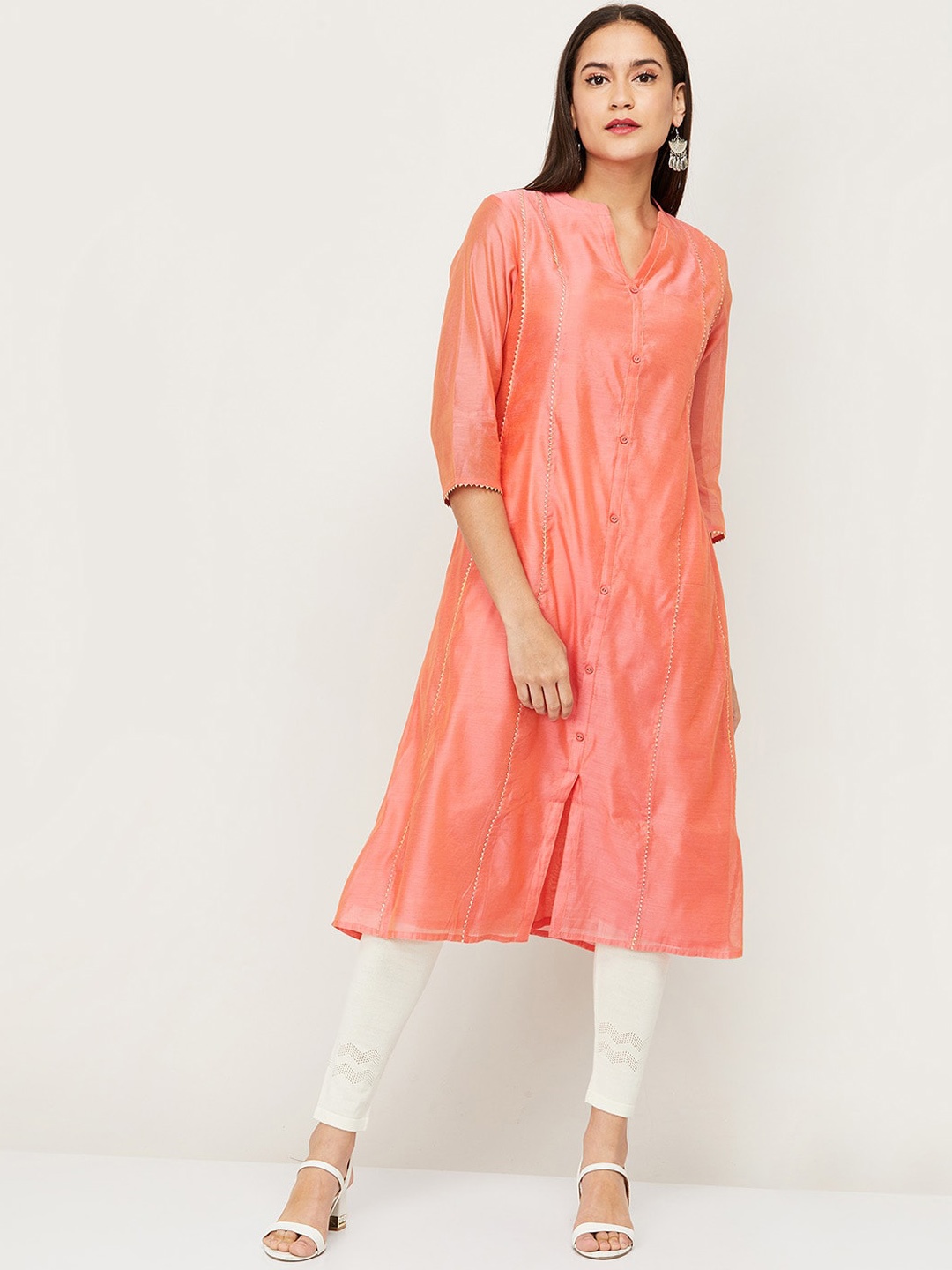 Melange by Lifestyle Women Coral Kurta