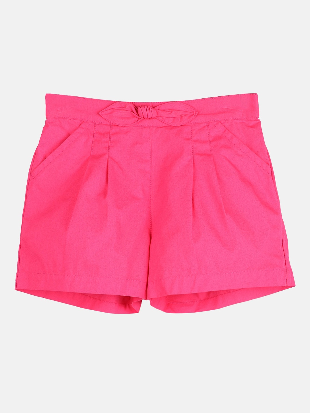 Beebay Girls Fuchsia Pink Cotton Shorts