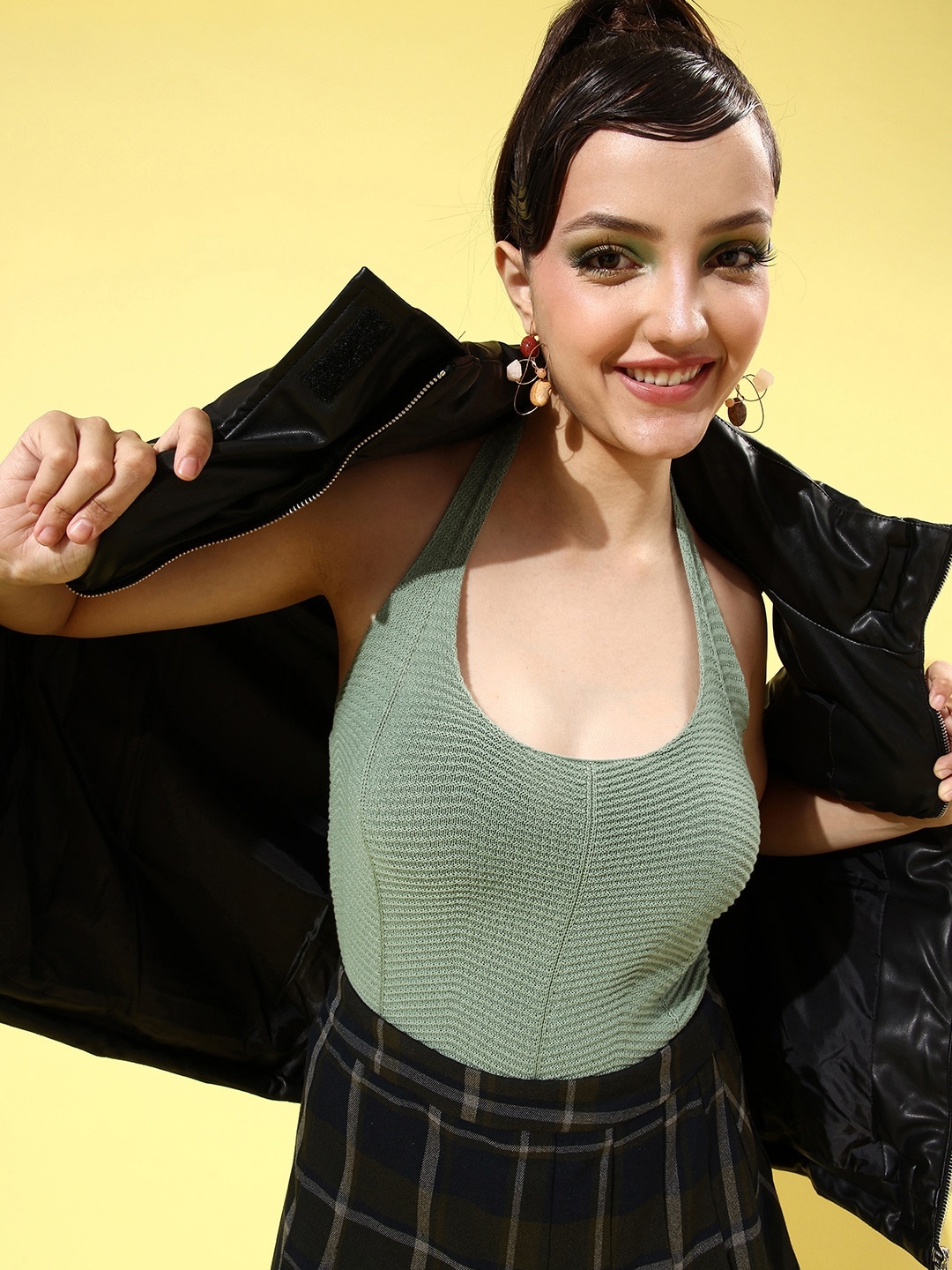 Roadster Green Self-Design Craftcore Top