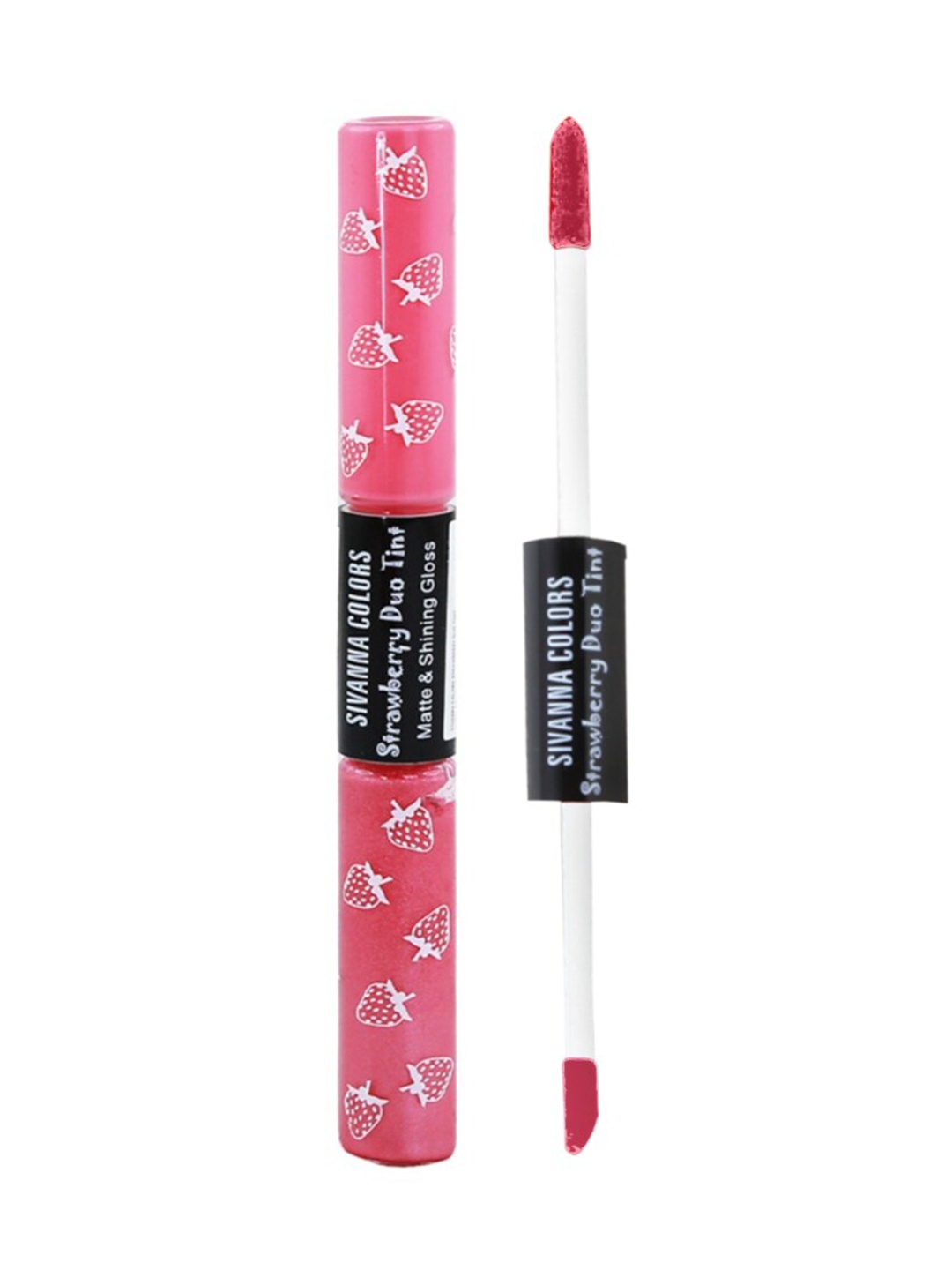 Sivanna Colors 2 in 1 Strawberry Duo Tint Matte & Shining Lip Gloss - DK035 06, Pink