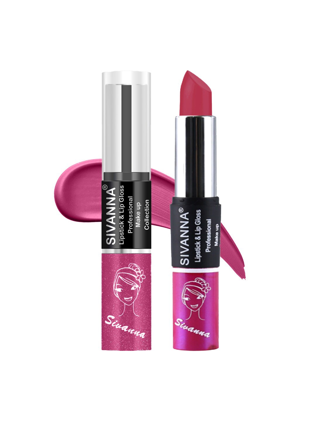 Sivanna Colors Professional Makeup Collection 2 in 1 Lipstick & Lip Gloss - DK061 19, Magenta
Sivanna Colors Professional Makeup Collection 2 in 1 Lipstick & Lip Gloss - DK061 19, Magenta