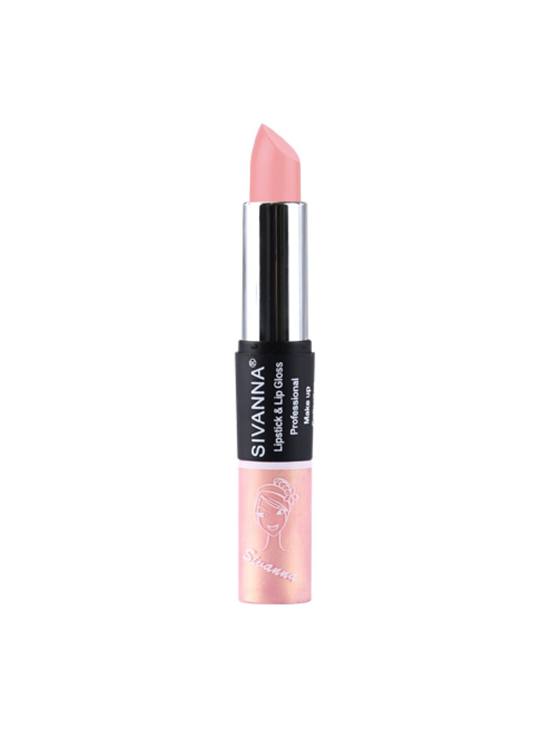 Sivanna Colors 2-in-1 Professional Makeup Lipstick & Lip Gloss - DK061 11, Pink