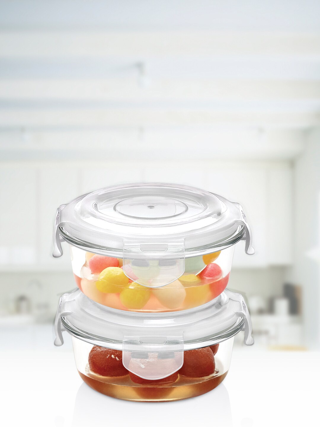 BOROSIL Set Of 2 Transparent Solid Klip-N-Store Microwave & Oven Safe Glass Storage Container
BOROSIL Set Of 2 Transparent Solid Klip-N-Store Microwave & Oven Safe Glass Storage Container