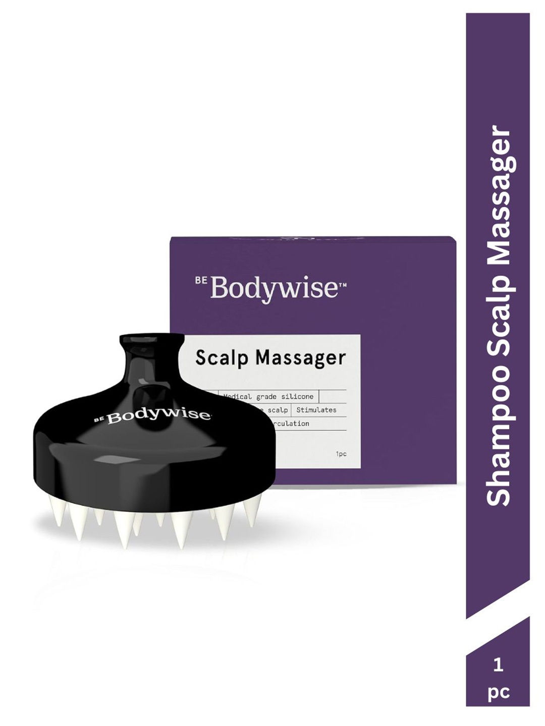 Be Bodywise Black Hair Black Scalp Massager Shampoo Brush with Soft Silicone Bristles
Be Bodywise Black Hair Black Scalp Massager Shampoo Brush with Soft Silicone Bristles