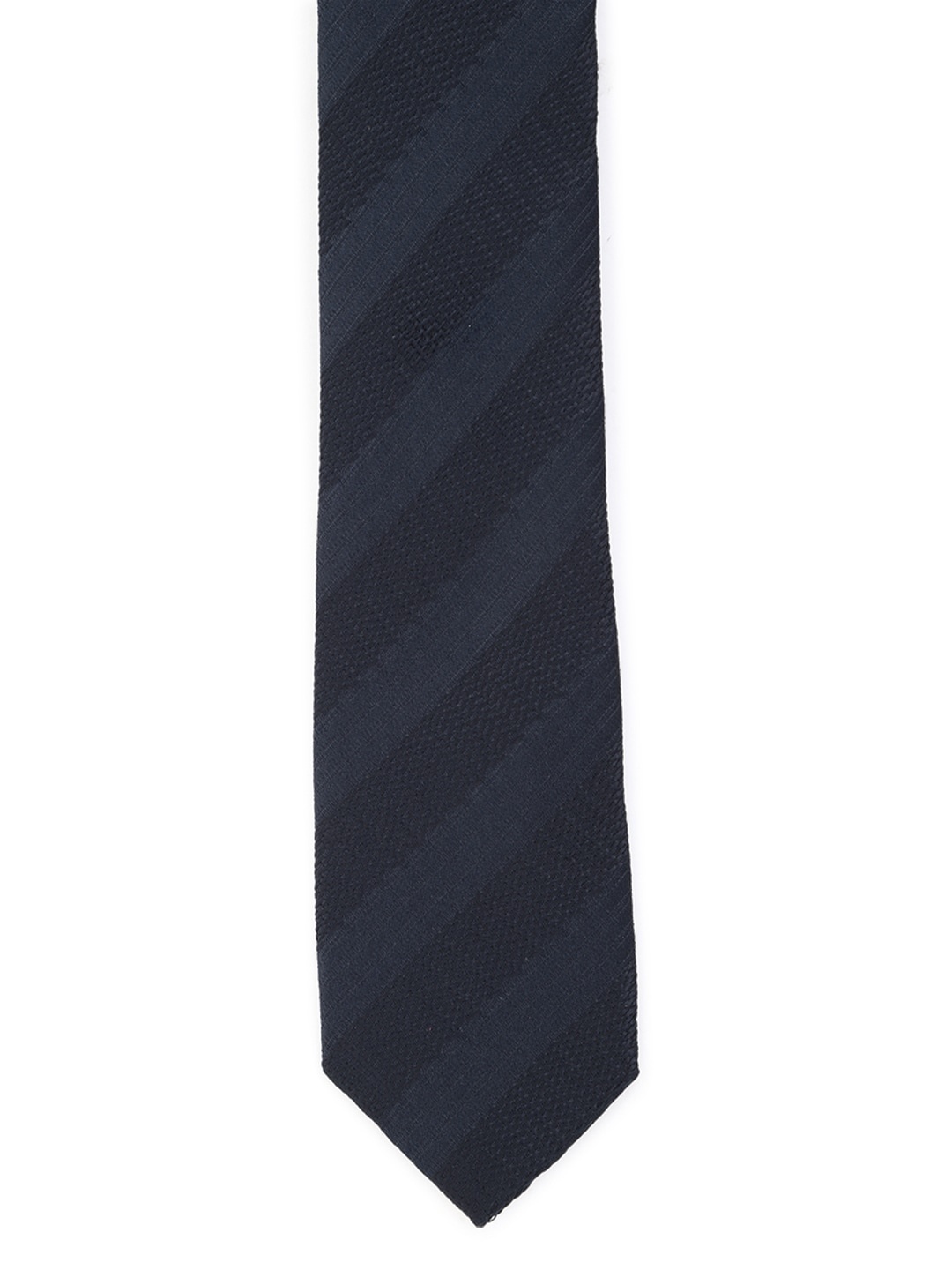 Van Heusen Men Navy Blue Striped Skinny Tie