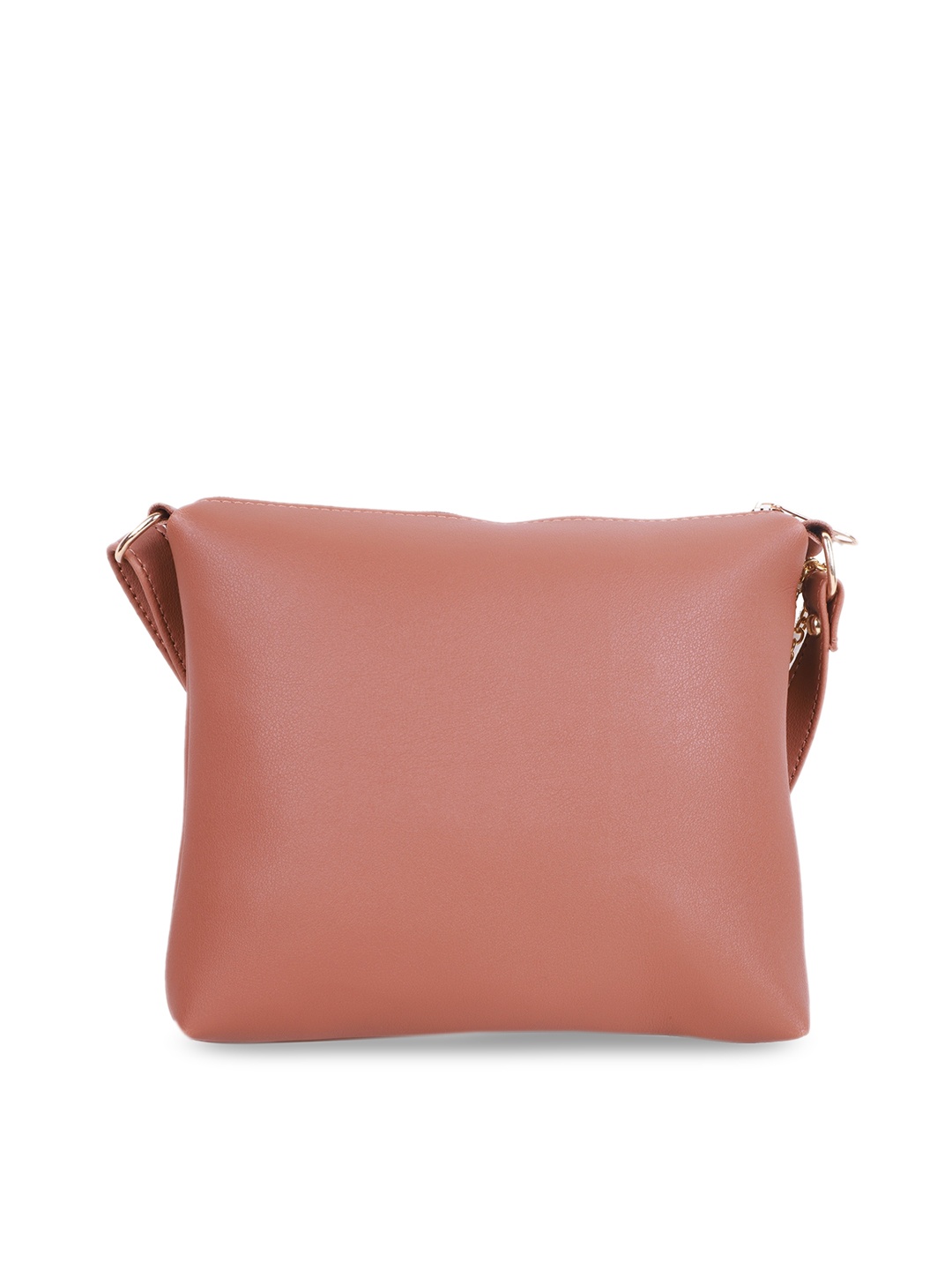 Butterflies Tan Structured Sling Bag