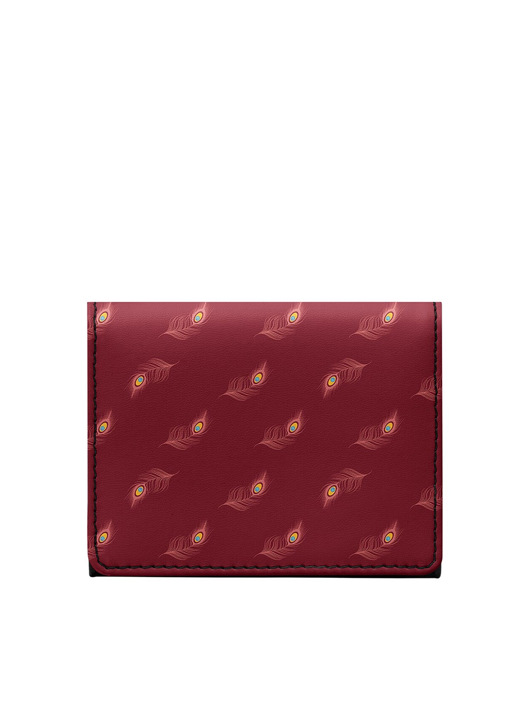 DailyObjects Unisex Maroon Printed Two Fold Wallets