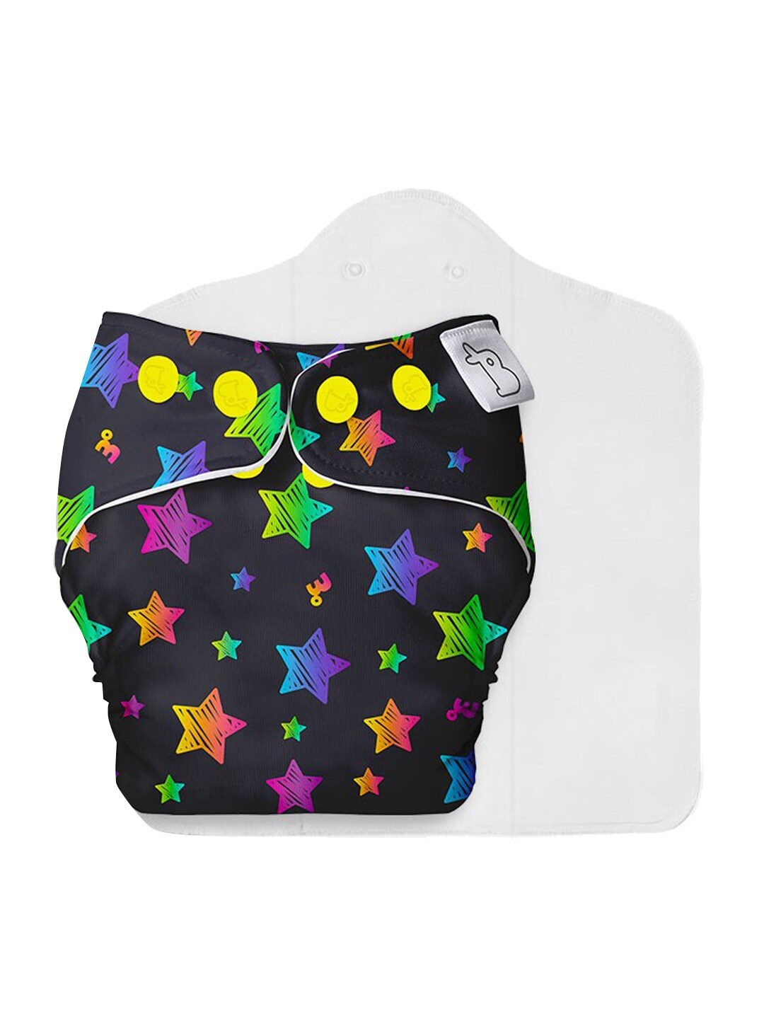 SuperBottoms Kids Black Printed Cloth Sustainable Diaper with EasySnap Technology, Multi
SuperBottoms Kids Black Printed Cloth Sustainable Diaper with EasySnap Technology, Multi