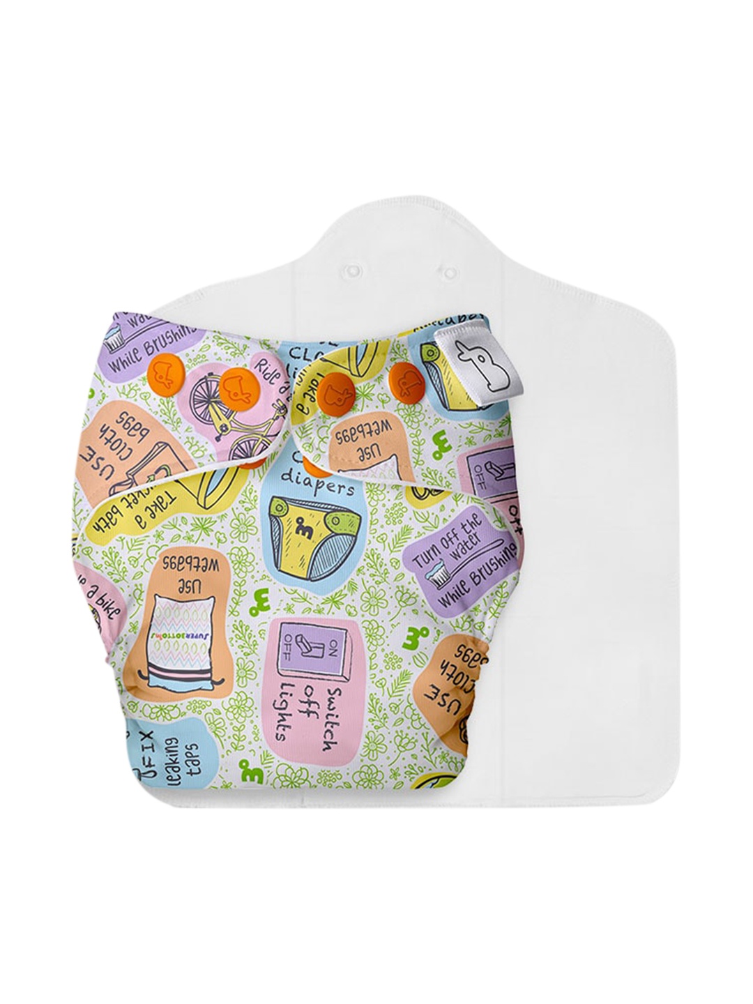 SuperBottoms Unisex Kids Multicolor UNO Trim Cloth Sustainable Diaper With Easy Snap Technology, Multi
SuperBottoms Unisex Kids Multicolor UNO Trim Cloth Sustainable Diaper With Easy Snap Technology, Multi