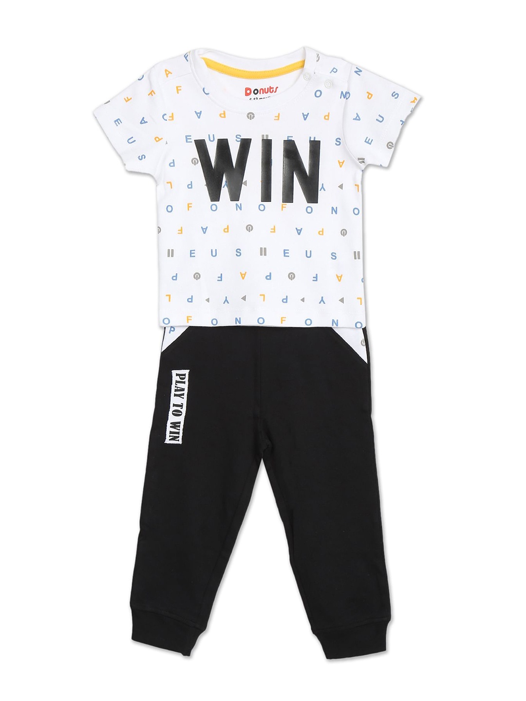 Donuts Boys Assorted Printed T-shirt with Joggers