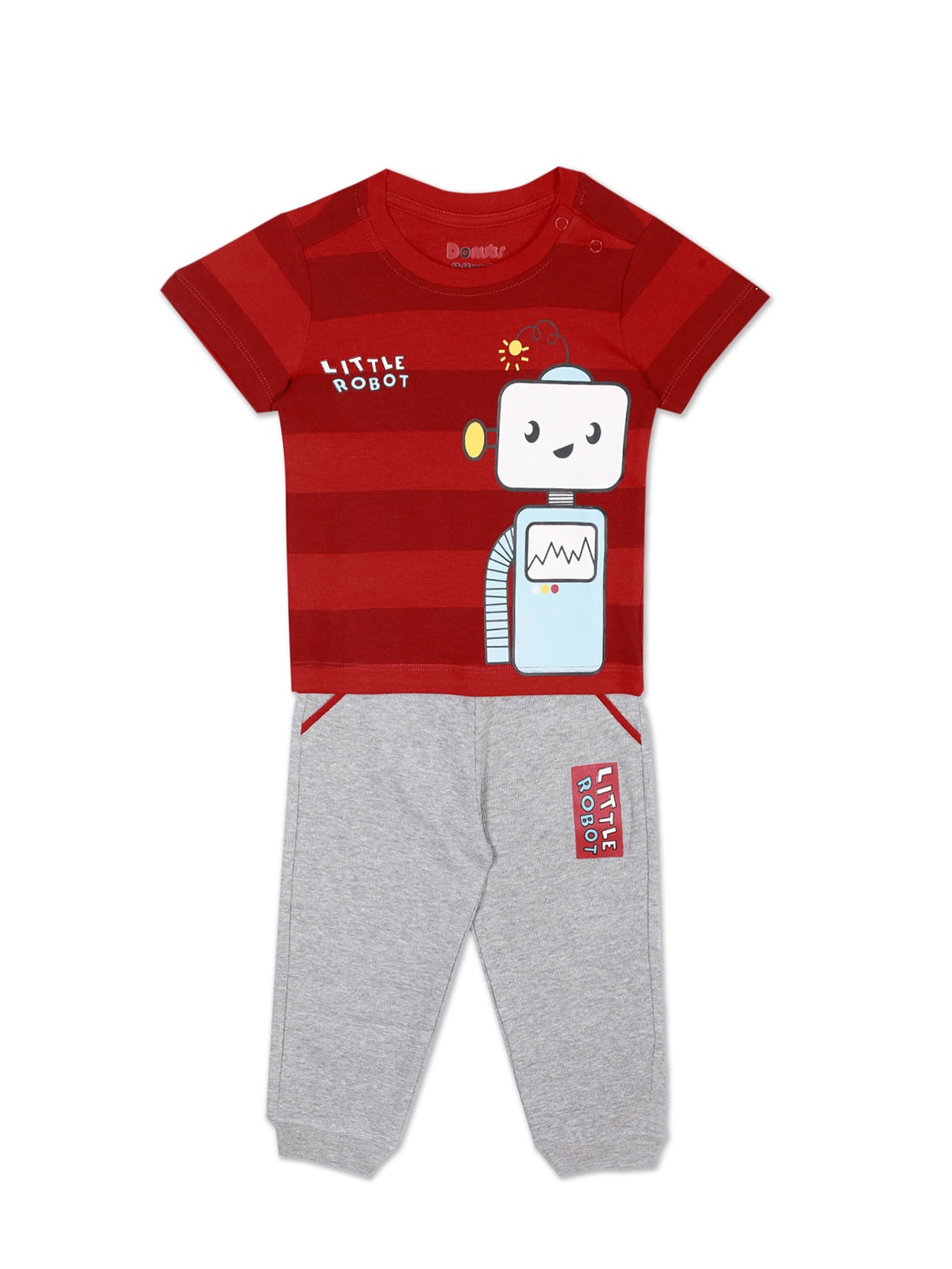 Donuts Boys Assorted Printed T-shirt with Trousers Co-Ords set