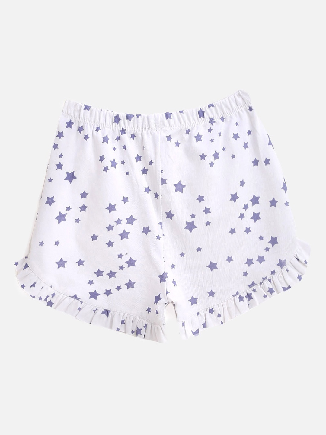 KIDSCRAFT Girls White Cotton Printed Shorts