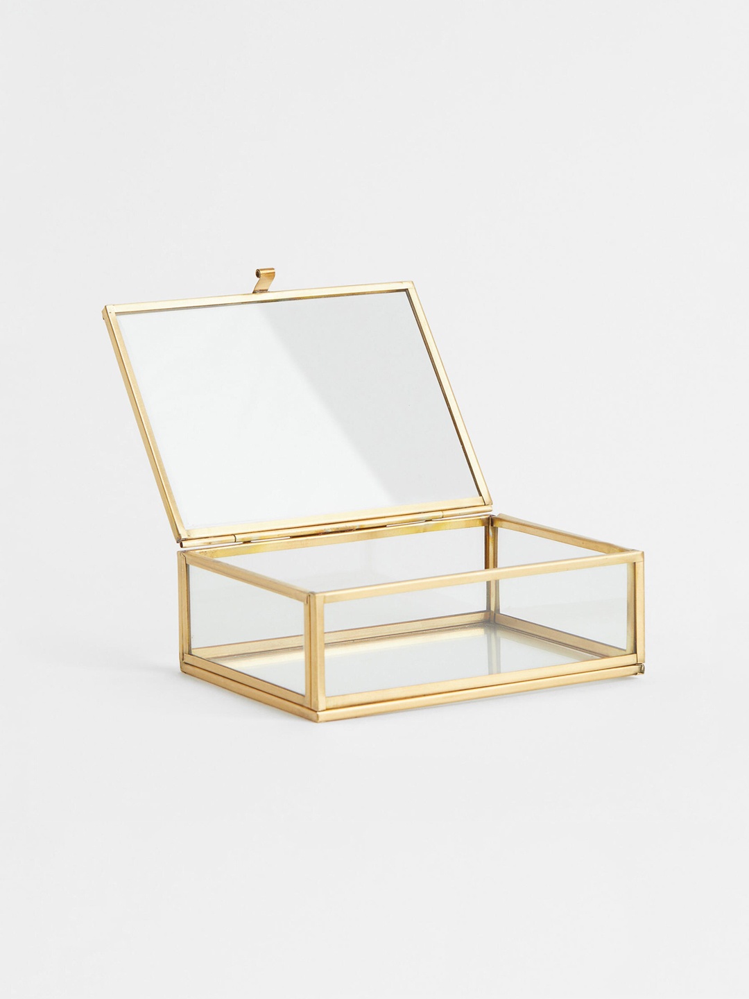 H&M Gold Toned Clear Glass Box