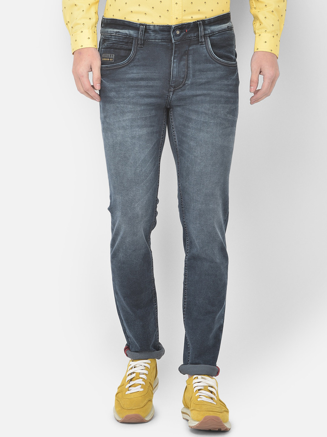 Canary London Men Blue Smart Skinny Fit Low-Rise Heavy Fade Embroidered Stretchable Jeans 
Canary London Men Blue Smart Skinny Fit Low-Rise Heavy Fade Embroidered Stretchable Jeans