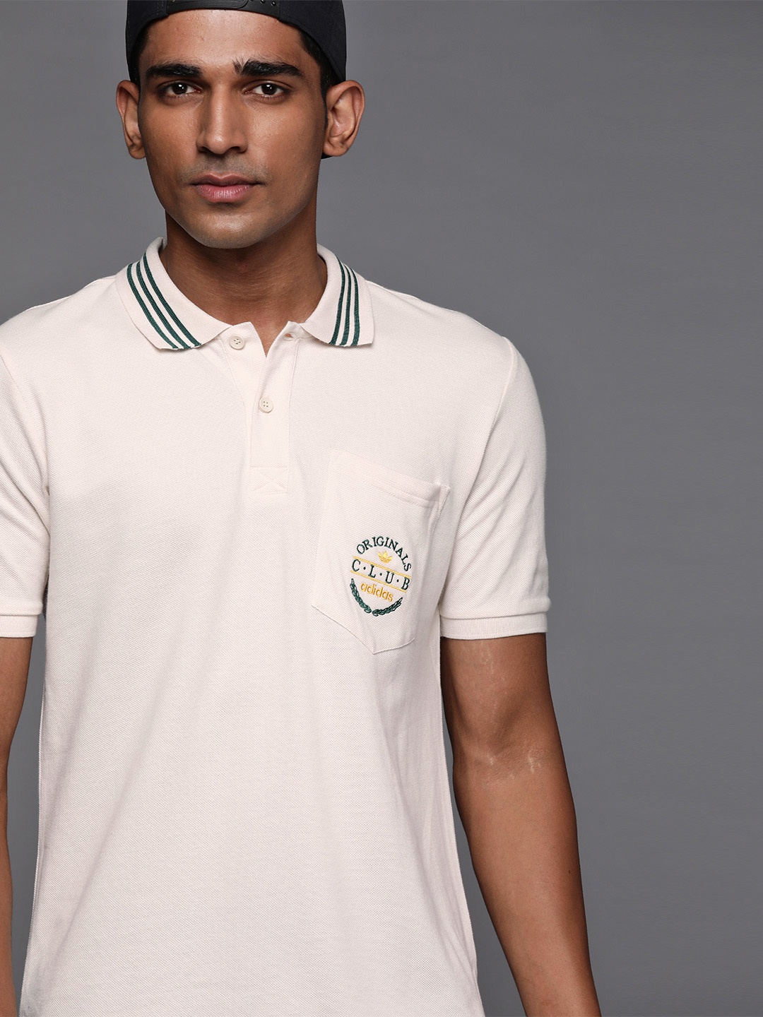 ADIDAS Originals Men Off White Pique Polo Collar Typography Pure Cotton T-shirt
ADIDAS Originals Men Off White Pique Polo Collar Typography Pure Cotton T-shirt