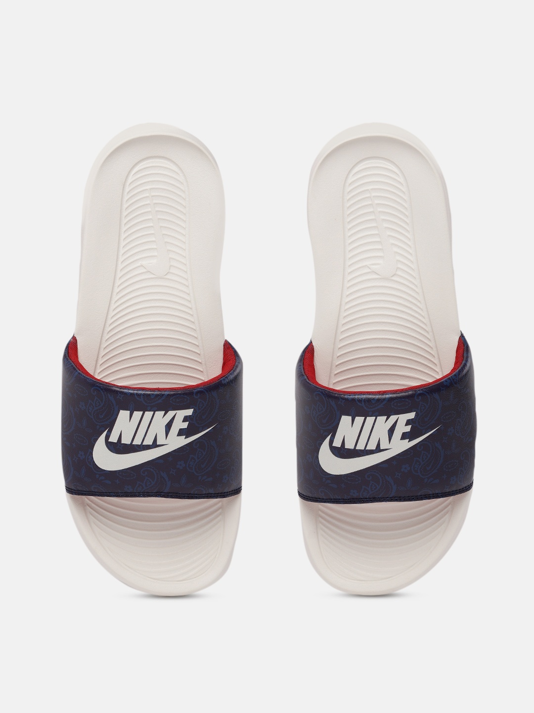 Nike Men Blue Printed Sliders