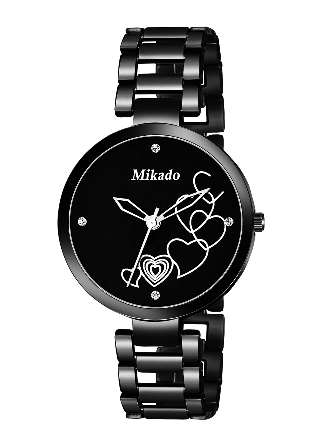 Mikado Women Black Brass Embellished Dial & Black Stainless Steel Bracelet Style Straps Analogue Watch SK
Mikado Women Black Brass Embellished Dial & Black Stainless Steel Bracelet Style Straps Analogue Watch SK