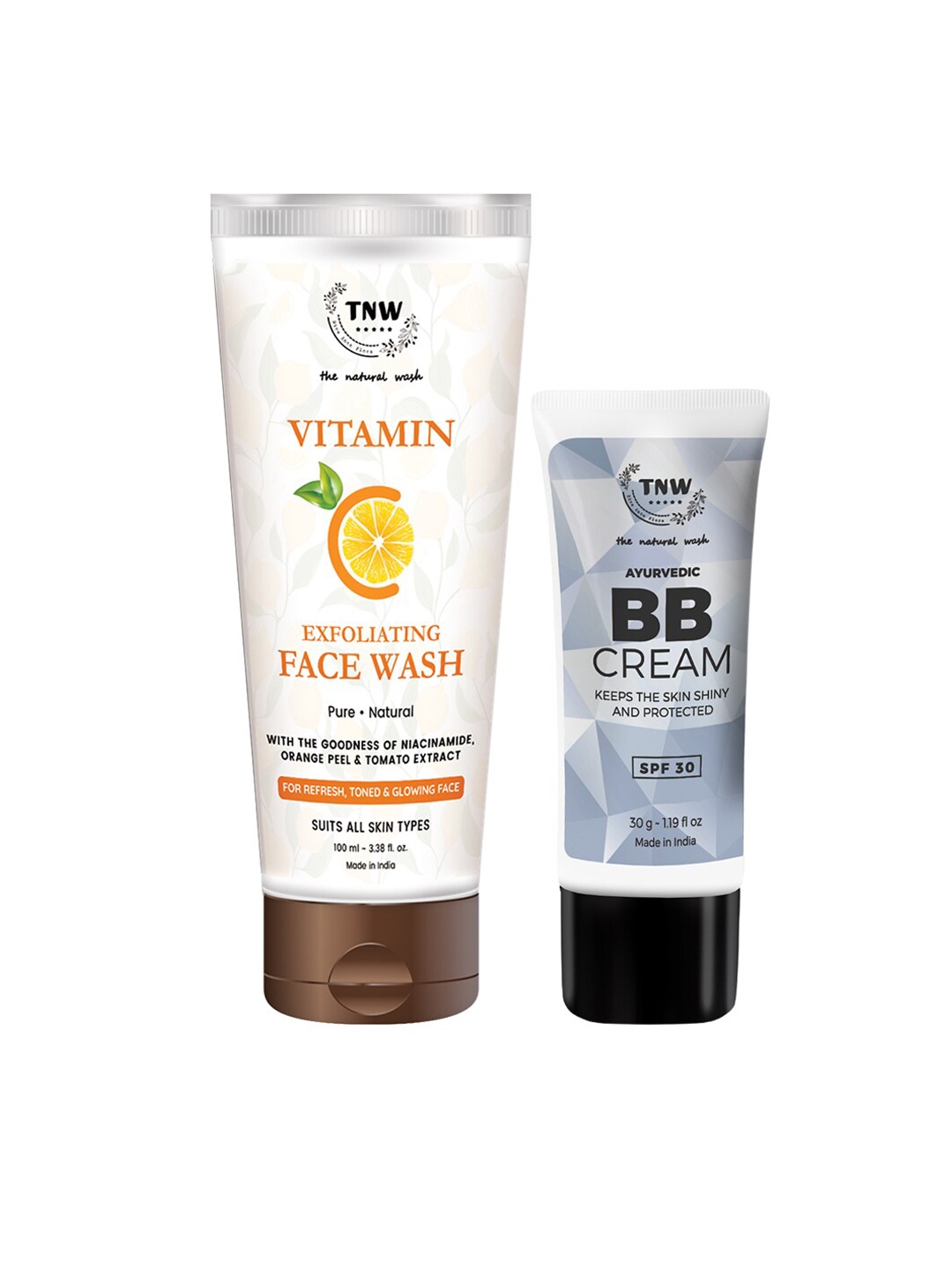 TNW the natural wash Set of BB Cream - Light 30g & Vitamin C Exfoliating Face Wash 100ml, White
TNW the natural wash Set of BB Cream - Light 30g & Vitamin C Exfoliating Face Wash 100ml, White