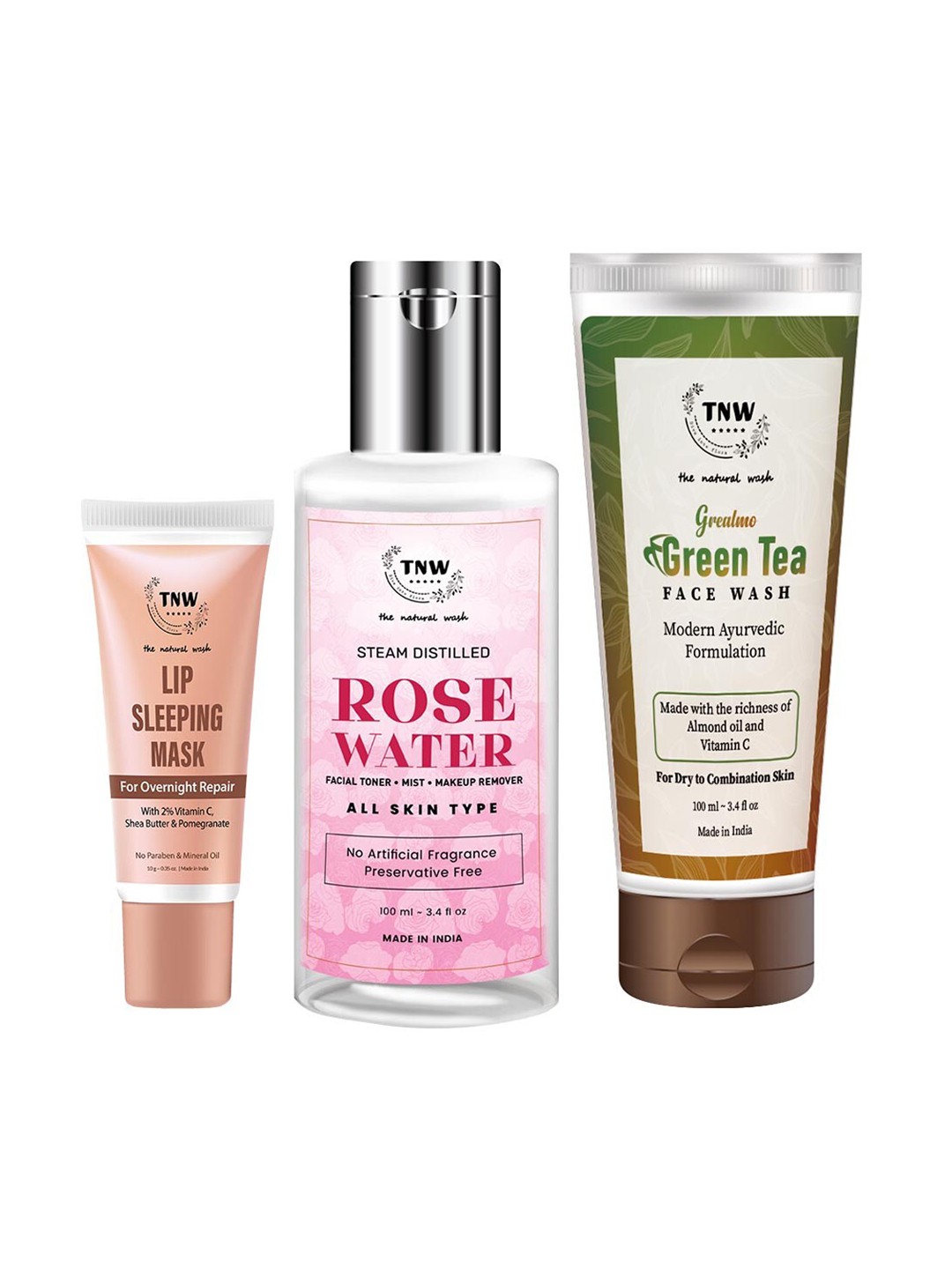 TNW the natural wash Set of Green Tea Face Wash - Rose Water & Lip Sleeping Mask, Pink
TNW the natural wash Set of Green Tea Face Wash - Rose Water & Lip Sleeping Mask, Pink