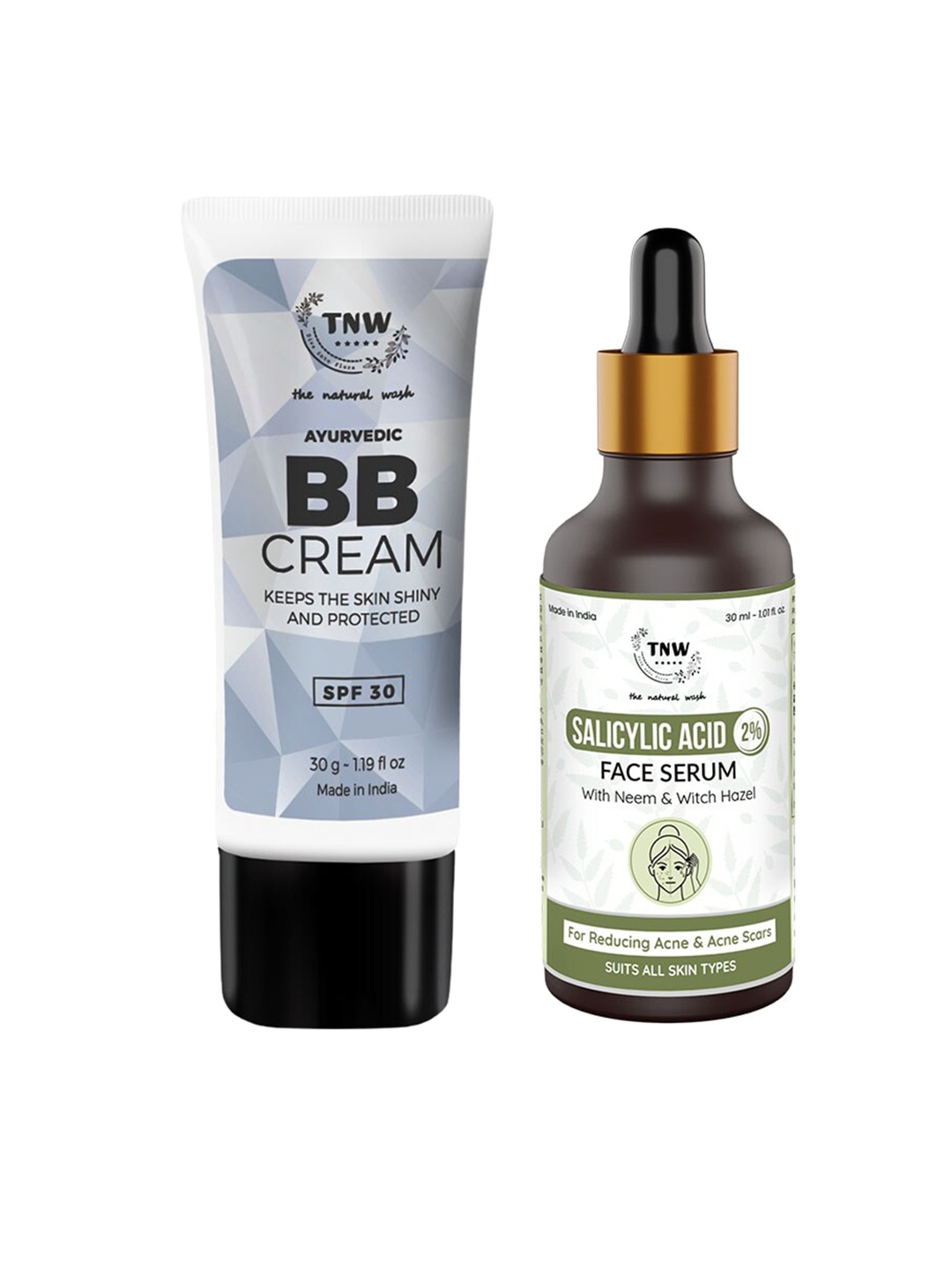 TNW the natural wash Set of BB Cream - Light Shade 30g & Salicylic Acid Face Serum 30ml, Grey
TNW the natural wash Set of BB Cream - Light Shade 30g & Salicylic Acid Face Serum 30ml, Grey