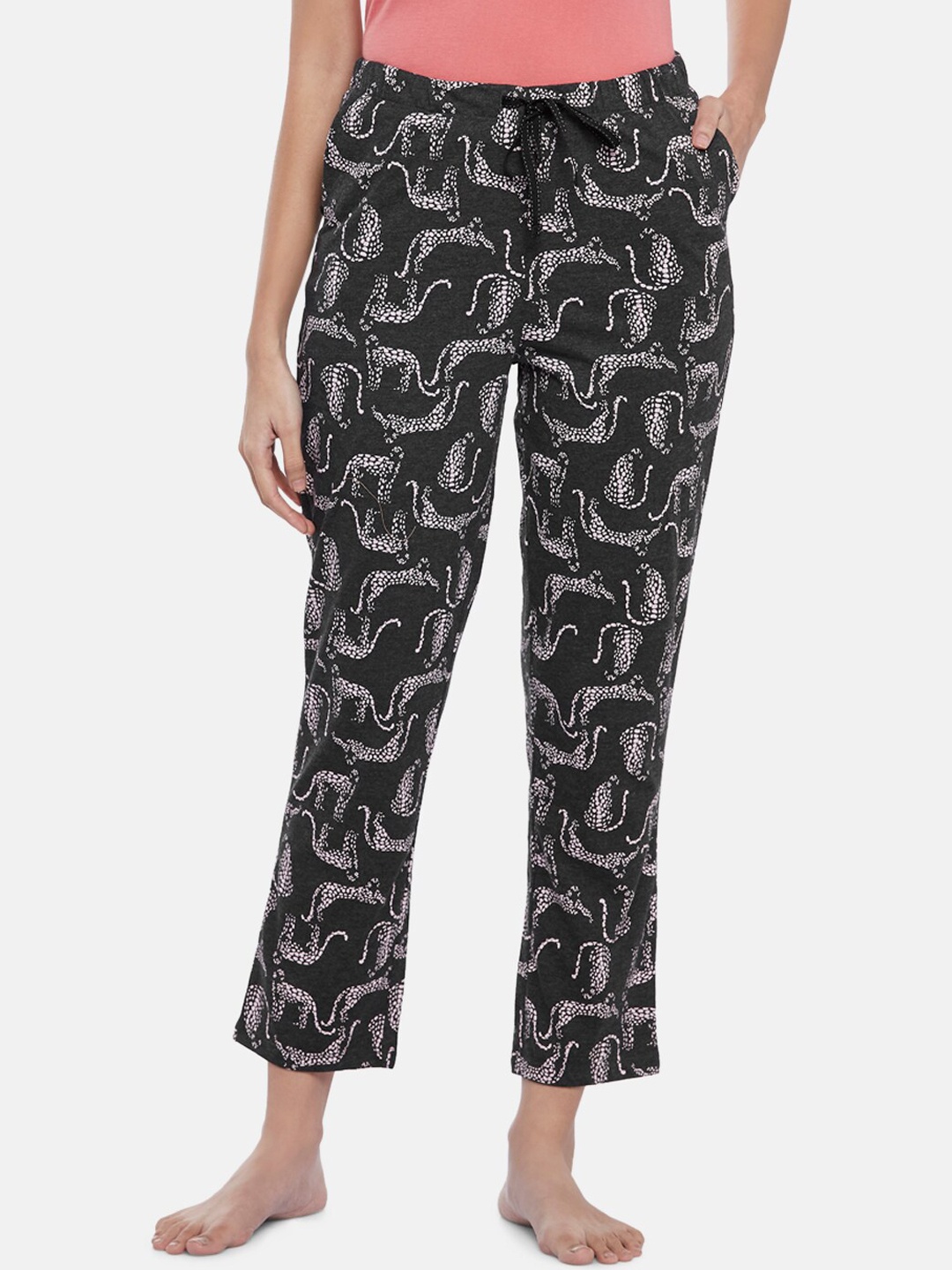 Dreamz by Pantaloons Women Charcoal Grey Printed Pure Cotton Regular Fit Lounge Pants
Dreamz by Pantaloons Women Charcoal Grey Printed Pure Cotton Regular Fit Lounge Pants