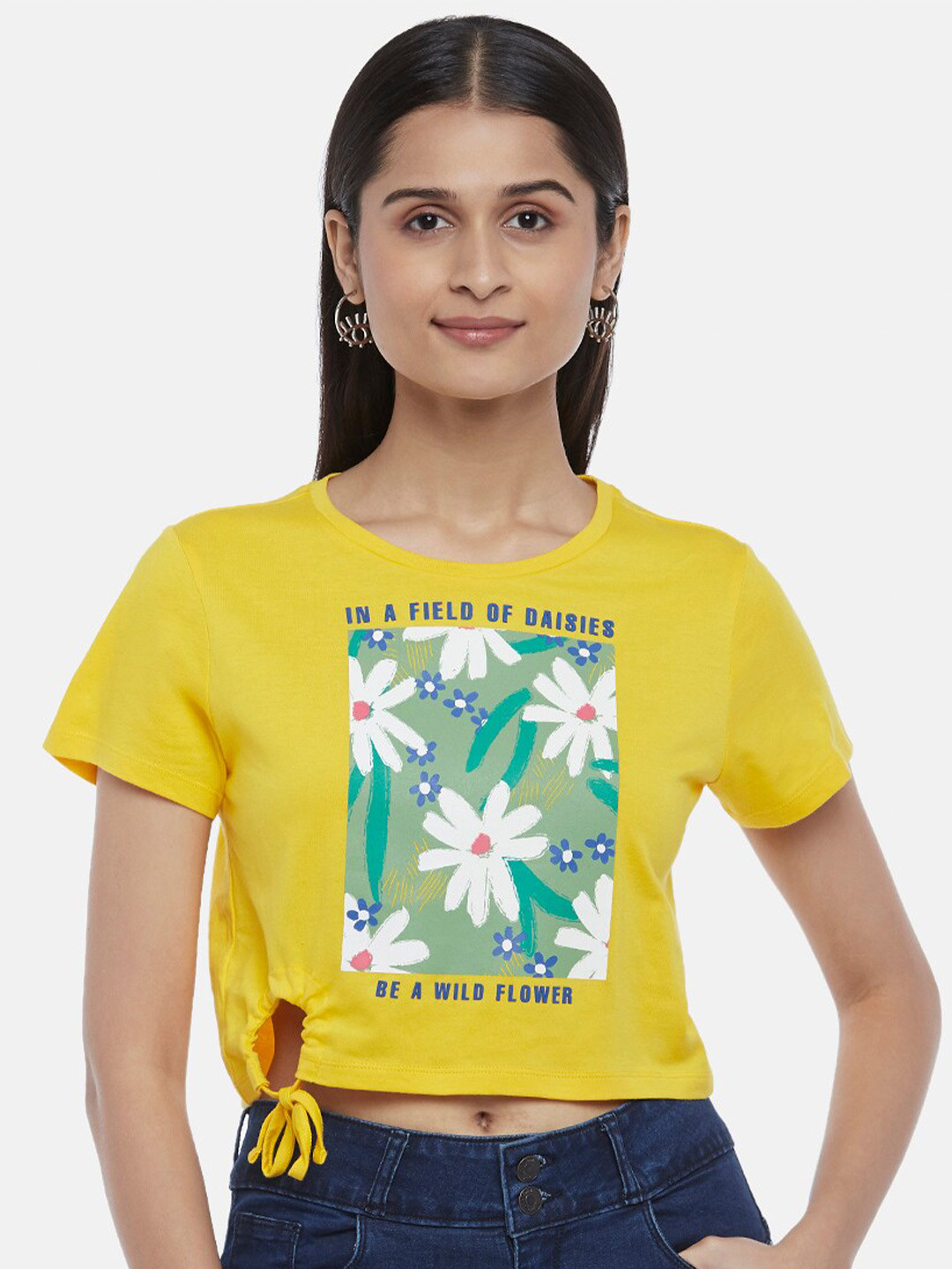 People Yellow & Green Floral Print Organic Cotton Top 
People Yellow & Green Floral Print Organic Cotton Top