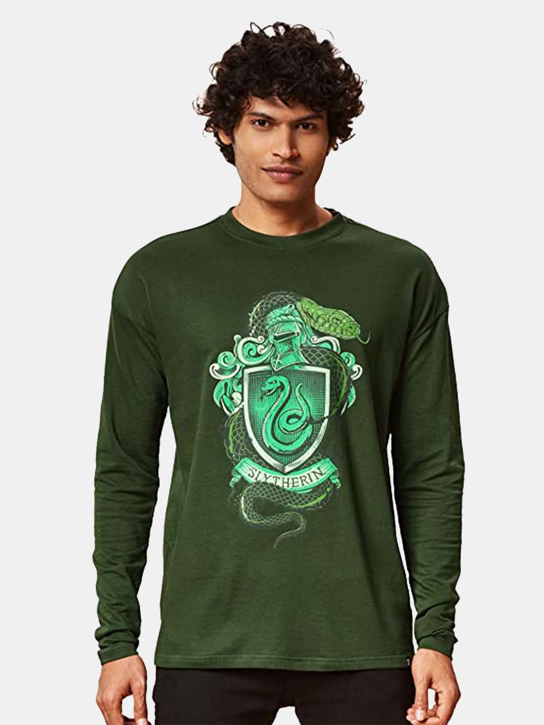 The Souled Store Men Olive Green Harry Potter Slytherin Shield Printed Cotton Oversized T-Shirt
The Souled Store Men Olive Green Harry Potter Slytherin Shield Printed Cotton Oversized T-Shirt