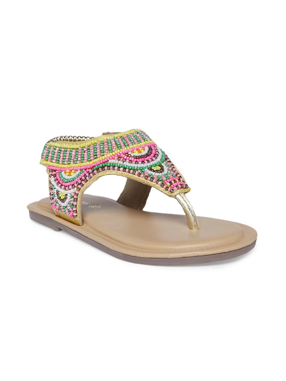 Pantaloons Junior Girls Multicoloured Embellished Leather Ethnic T-Strap Flats, Multi
Pantaloons Junior Girls Multicoloured Embellished Leather Ethnic T-Strap Flats, Multi