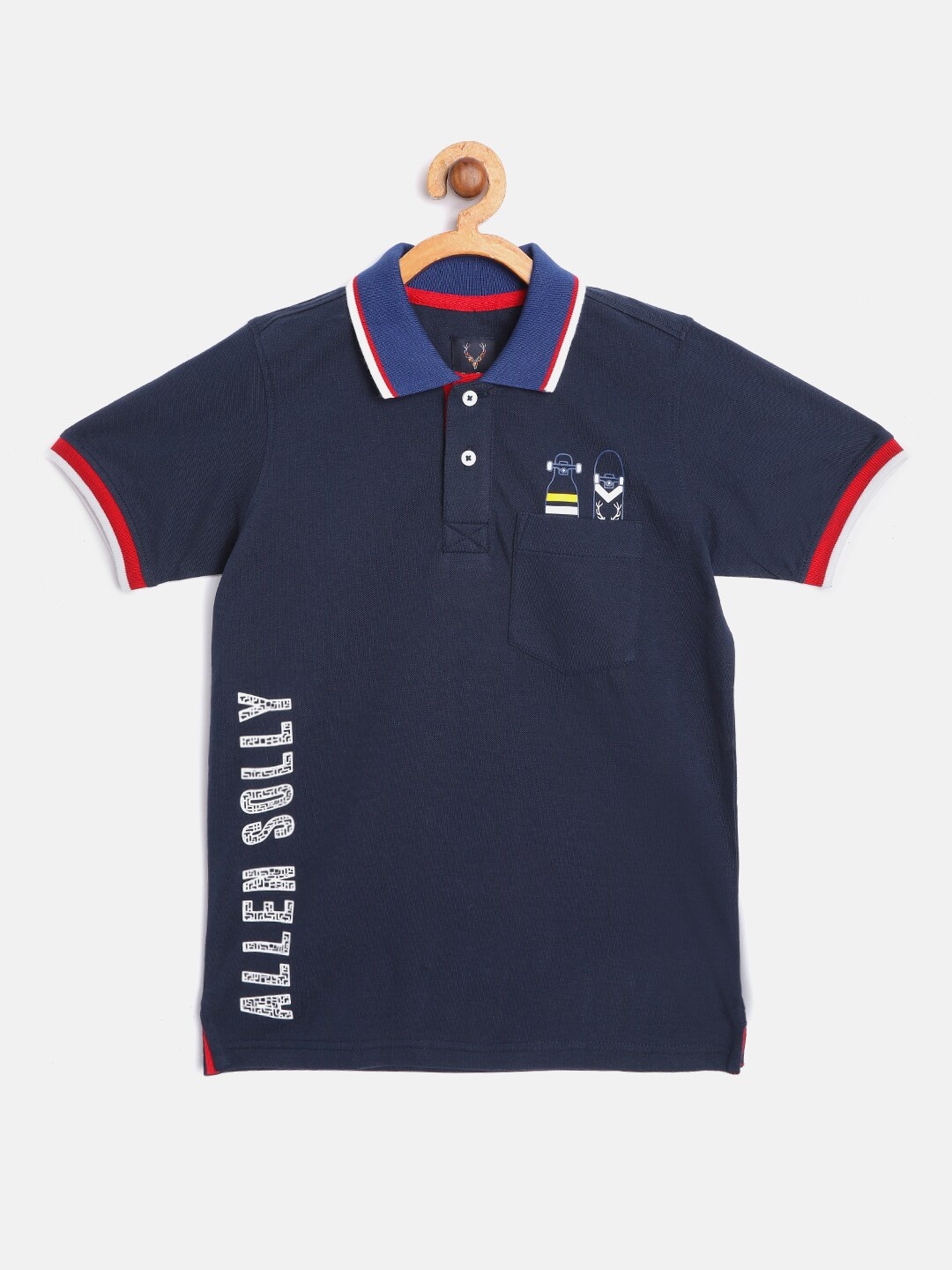 Allen Solly Junior Boys Navy Blue & White Brand Logo Printed Polo Collar Pure Cotton T-shirt
Allen Solly Junior Boys Navy Blue & White Brand Logo Printed Polo Collar Pure Cotton T-shirt